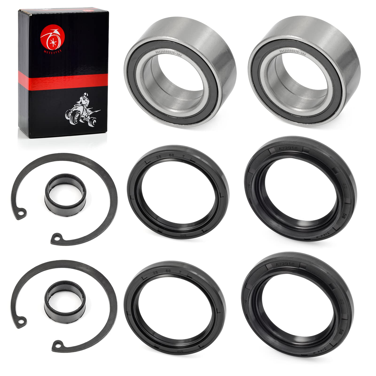 Front Wheel Bearings & Seals Circlip Dust Seal Compatible With Honda Fourtrax 300 Trx300Fw 4X4 1988 1990-2000