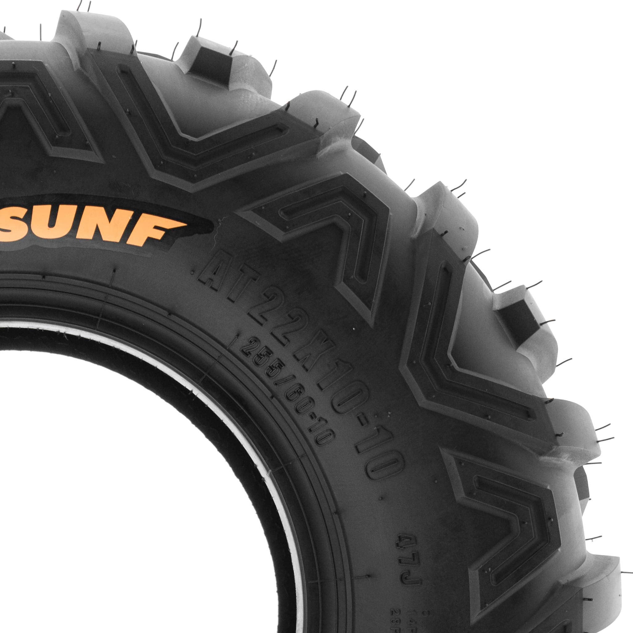 Set Of 4 Sunf Power.Ii All-Terrain Off Road Atv Utv Tires 22X7-10 Front & 20X10-8 Rear, 6 Pr Tubeless A051