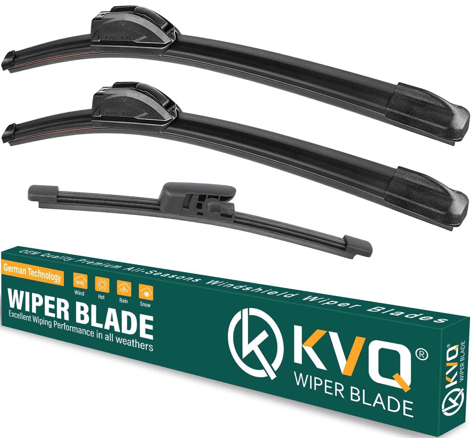 Kvq Windshield Wiper Blades Replacement For Hyundai Veloster 2012 2013 2014 2015 2016 2017 Original Factory Quality Front Rear W