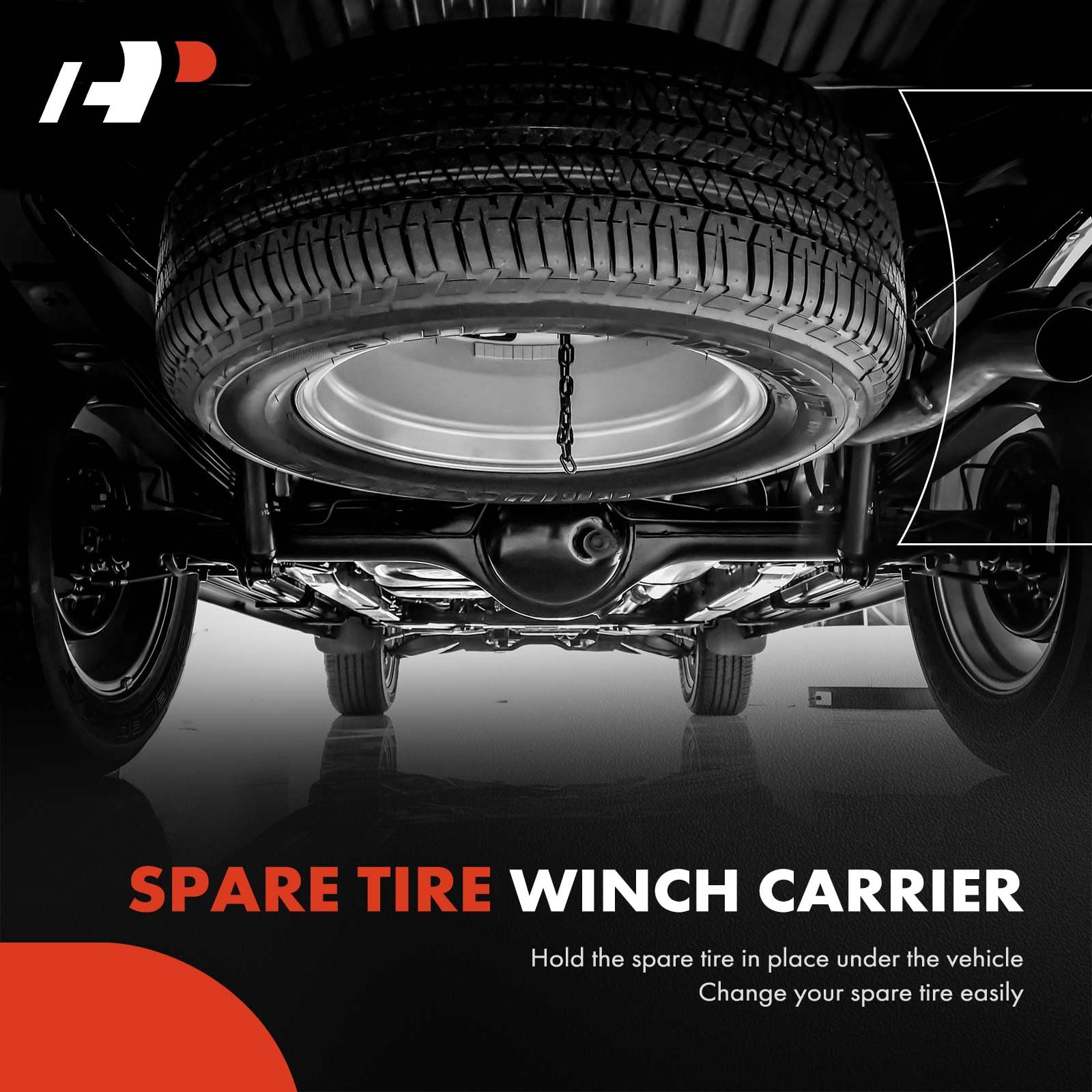 A-Premium Spare Tire Hoist Spare Tire Winch Carrier Compatible With Chevy Silverado 1500 99-18, 2500 3500 Suburban Tahoe & Gmc S