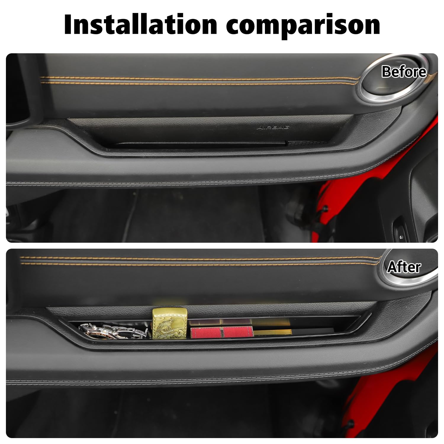 Voodonala For Jeep Jl Jlu 2024+ Grabtray Passenger Tray Organizer Grab Handle Storage Box For Jeep Wrangler Jl Jlu 2024+ Gladiat