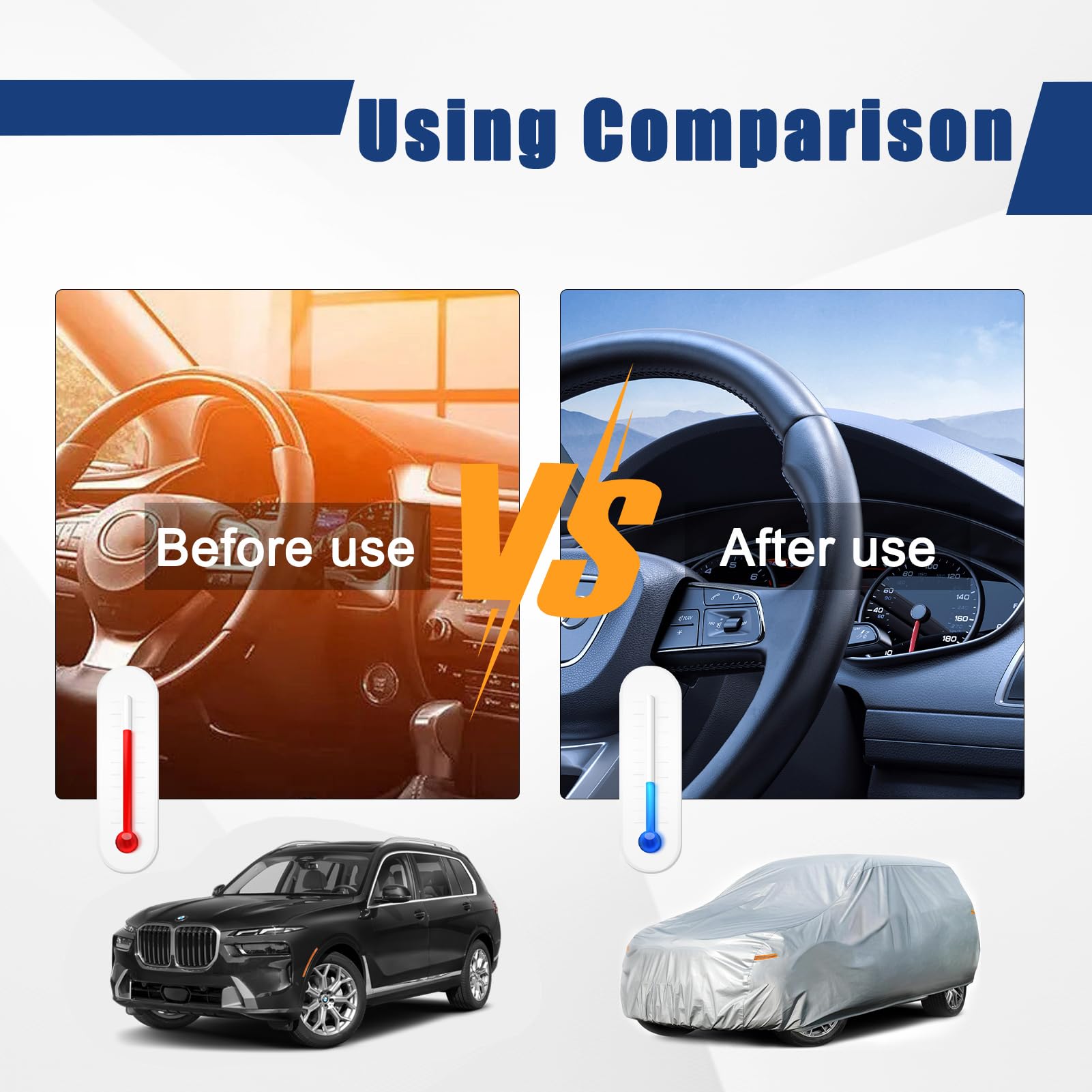 Kayme 6 Layers Suv Car Cover Custom Fit For Bmw X7(2018-2024) Waterproof All Weather For Automobiles, Outdoor Full Cover Rain Su