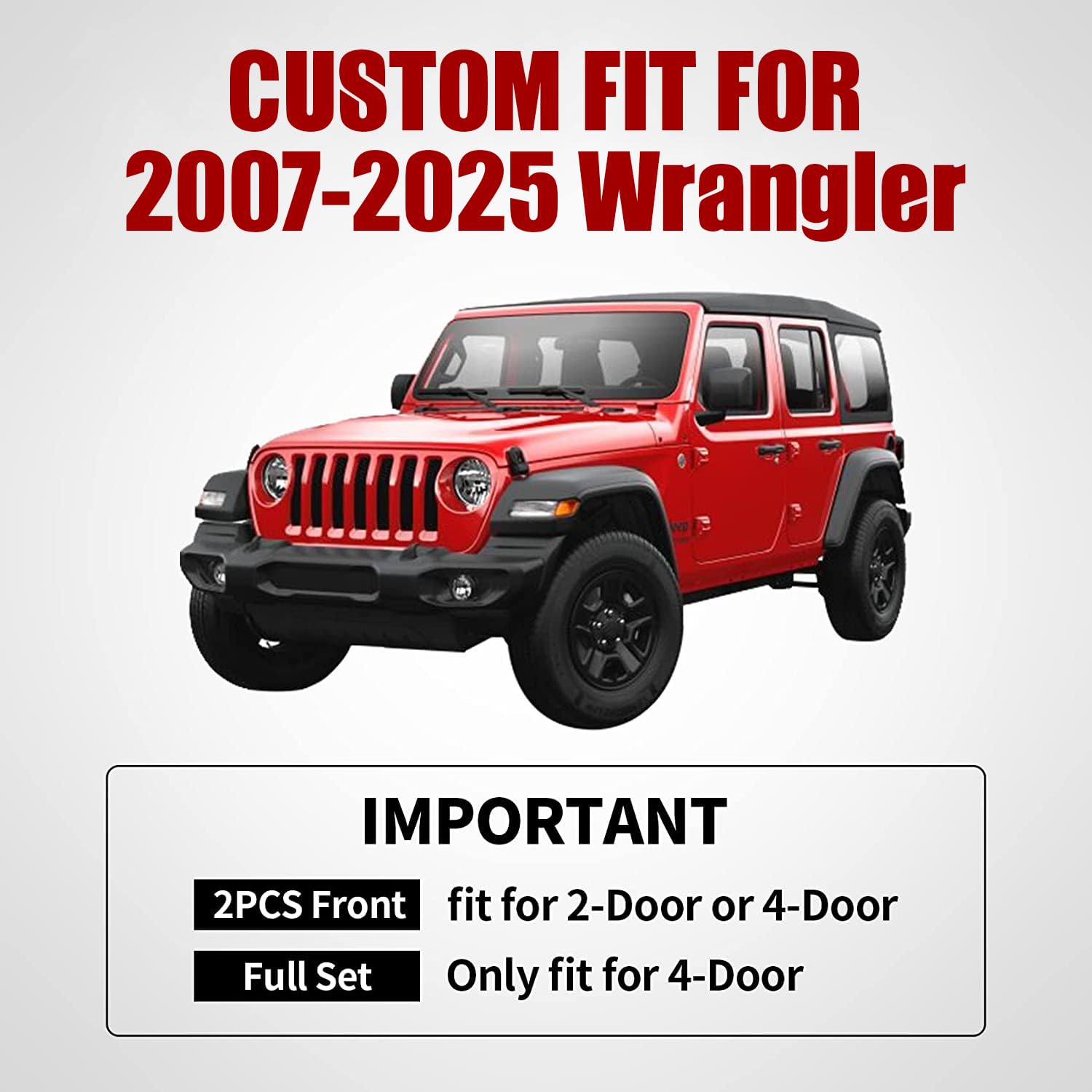 Aierxuan Jeep Wrangler Jk Jl 4-Door Back Seat Covers Custom Fit 2007-2023 Unlimited Rubicon 392 Sahara Willys Sport High Altitude 4X4 Truck Pickup Waterproof Leather(Rear Seat/Black-R)