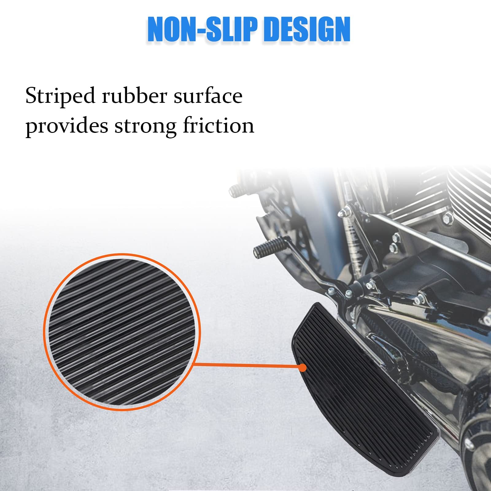 Aufer 2Pcs Motorcycle Front Driver Rider Inserts Floorboards Foot Peg Footrest Footboards Compatible With For Touring Electra Gl