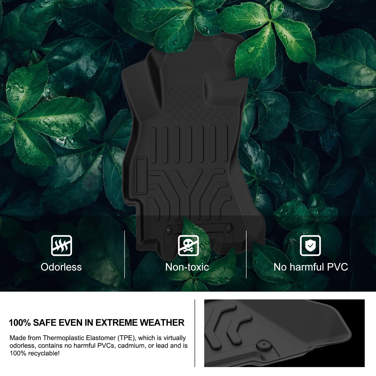KIWI MASTER Floor Mats for 2015-2019 Subaru Outback/Legacy All Weather Mat Liners Front Rear 2 Row Seat TPE Slush Liner Black