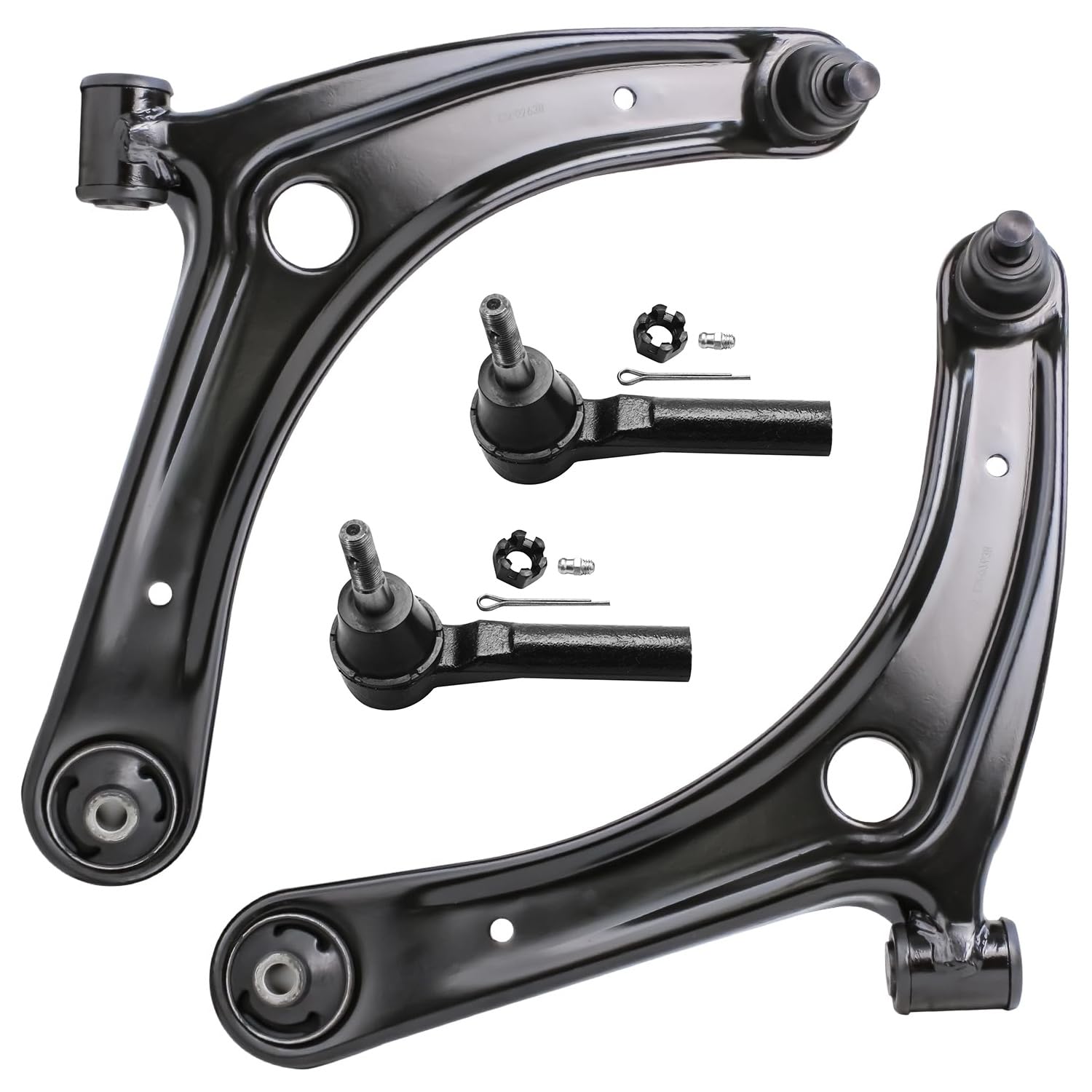 Detroit Axle - 4pc Front End Control Arms Kit for Jeep 2007-2017 Patriot Compass, 2007-2012 Dodge Caliber, 2 Lower Control Arms 