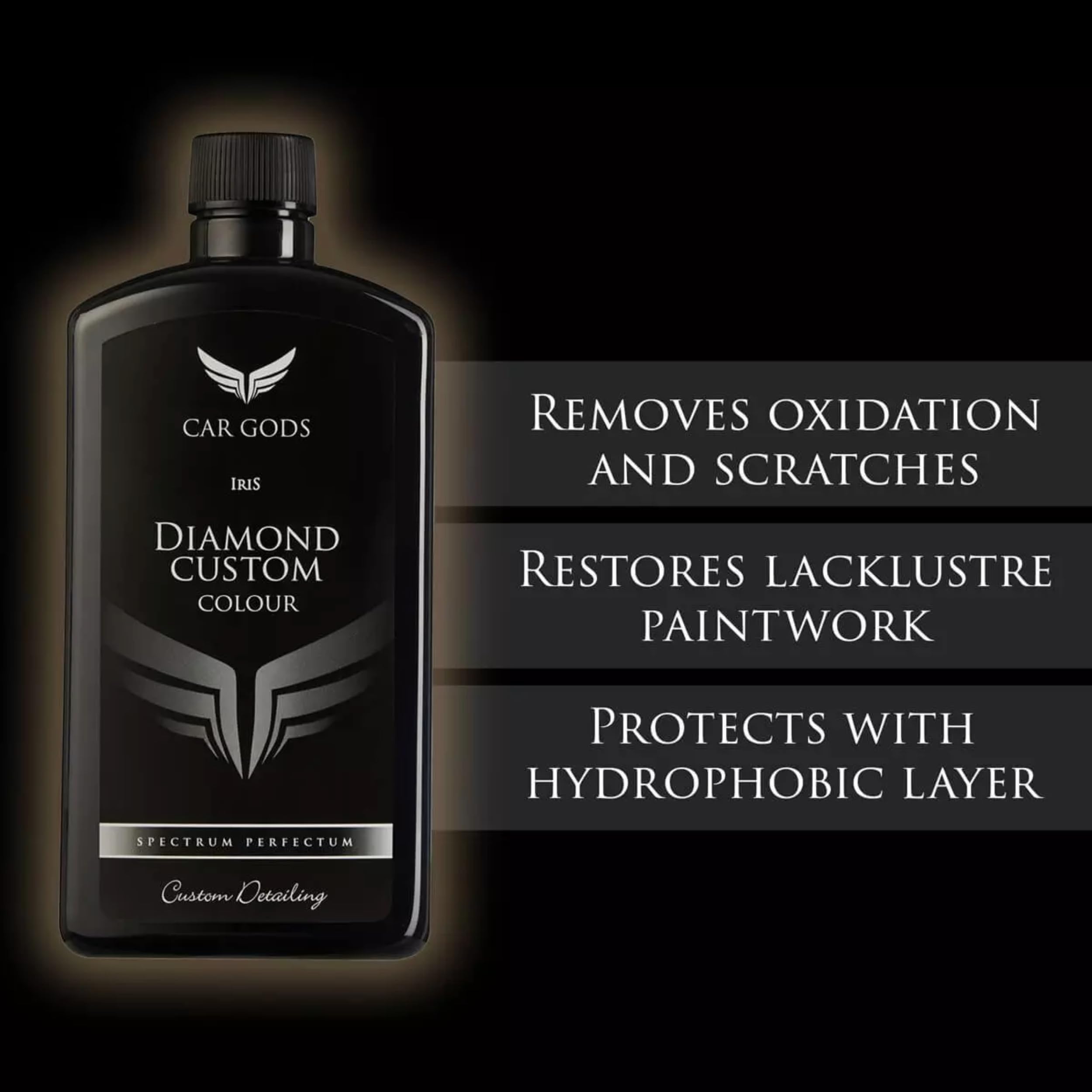 Car Gods Iris Custom Color Black 3-In-1 Polish Wax Color Restorer & Scratch Remover, 16 Colors Available, 17 Fl Oz