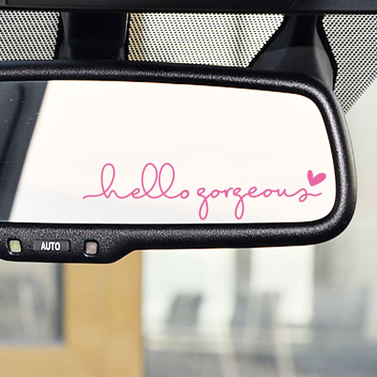 2 X Hello Gorgeous Rearview Mirror Vinyl Decal Sticker, Hello Gorgeous Decal, Water Bottle Sticker, Self-Care Stickers, Car Wind