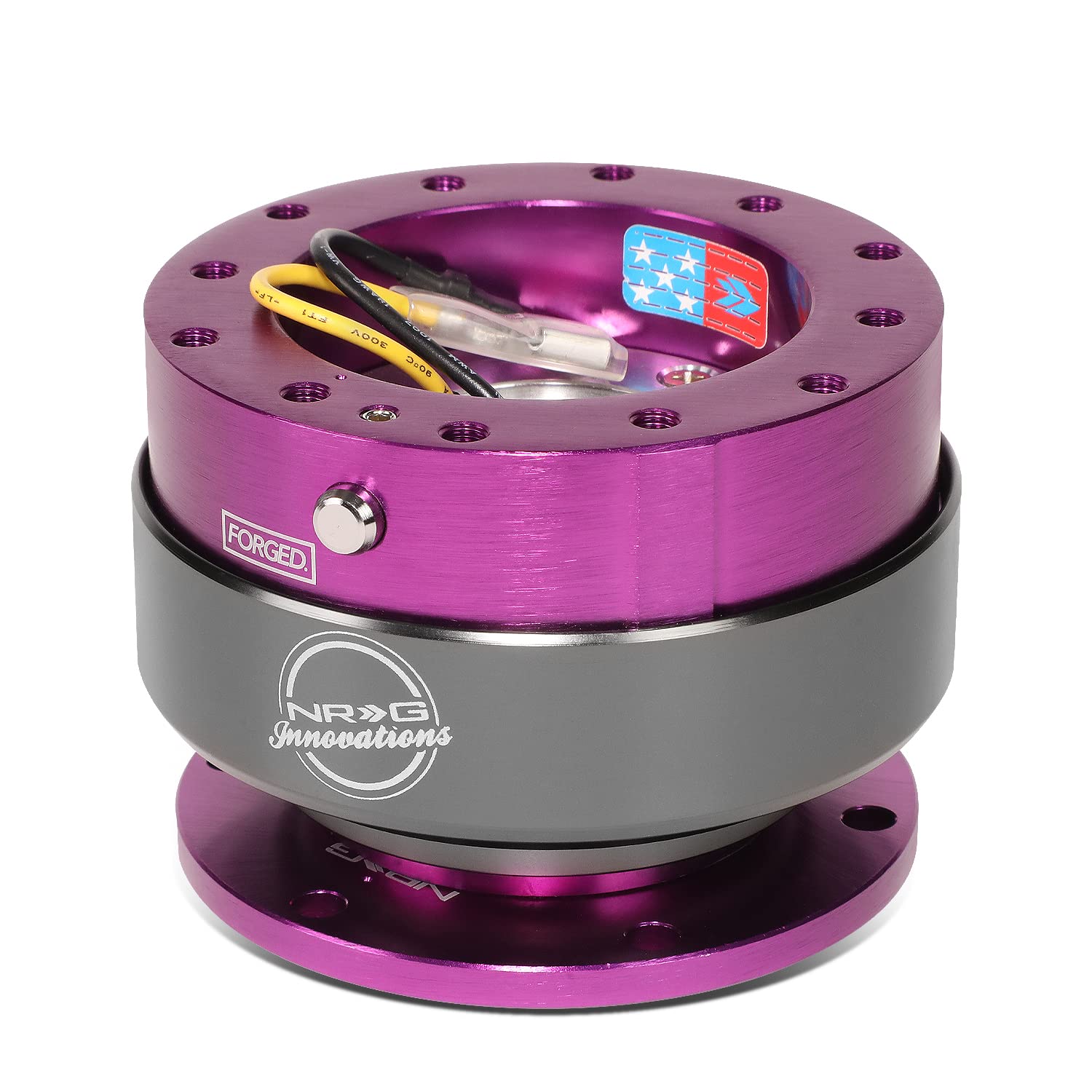 NRG Steering Wheel Quick Release Kit - Generation 2.0 - Purple with Titanium Ring SRK-200PP