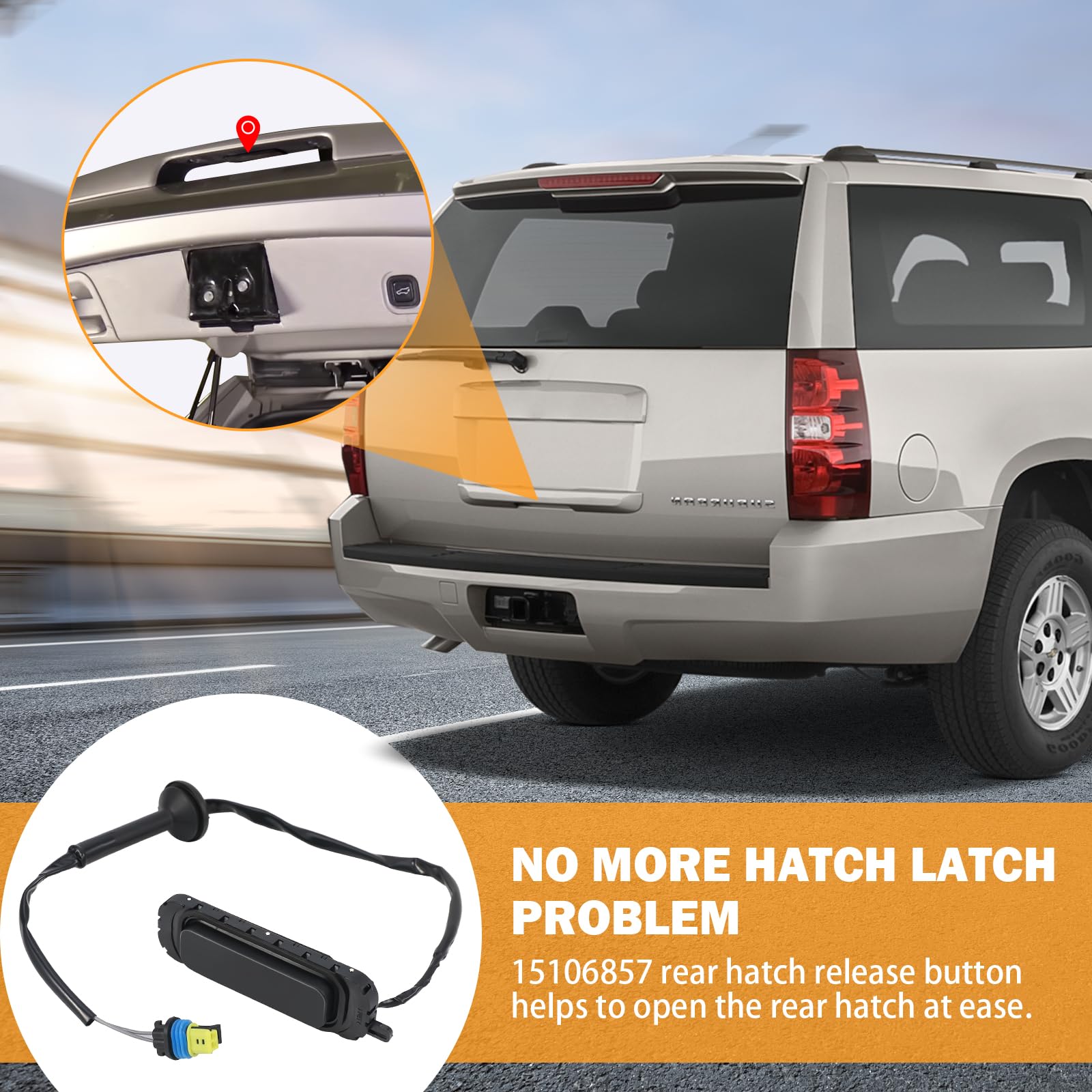 15106857 Hatch Button Trunk Latch For 2007-2014 Chevrolet Suburban 1500 2500 Tahoe Cadillac Escalade Esv Gmc Yukon Xl Replace Pa