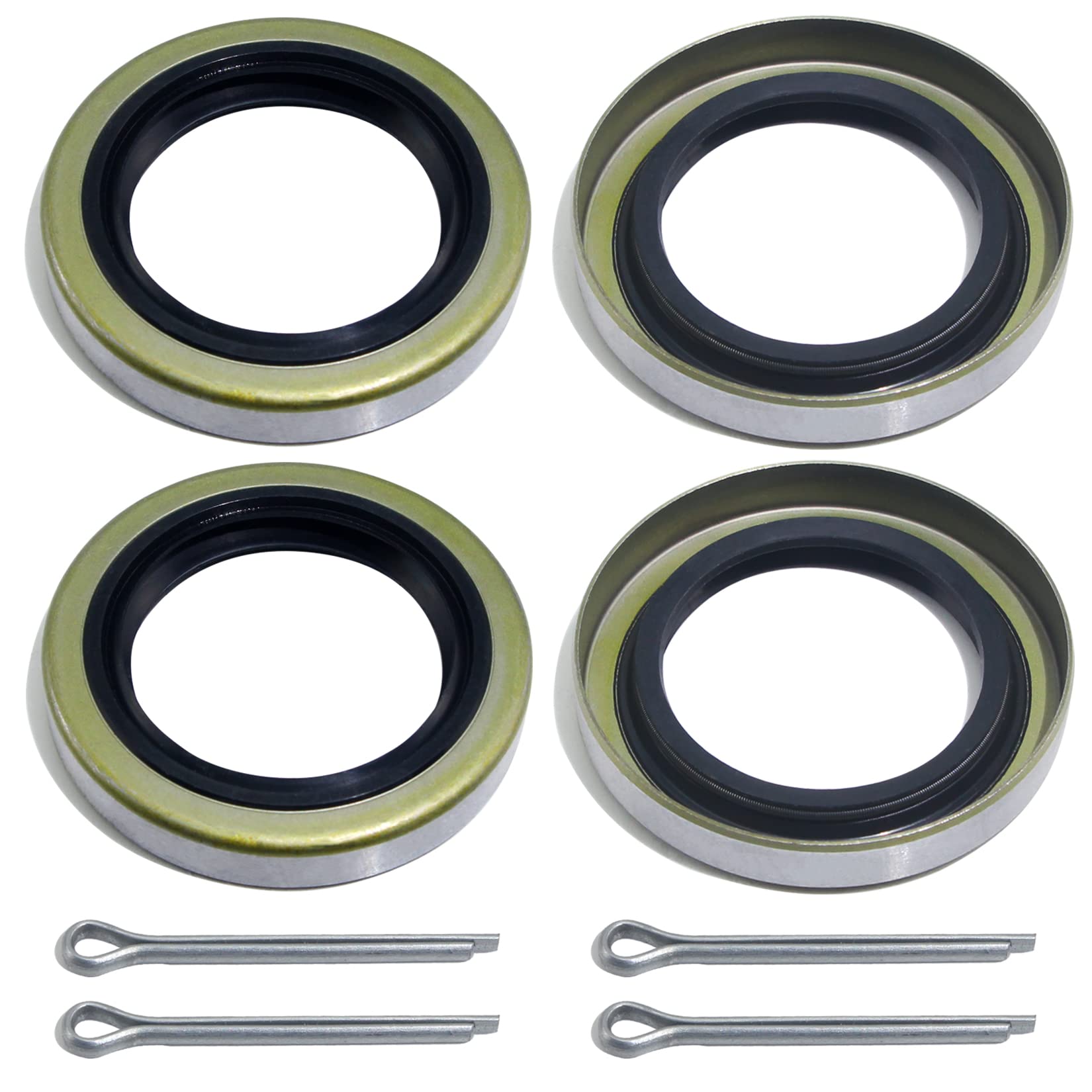 Grepspud 4Pcs Trailer Axle Hub Wheel Grease Seals 1.719''I.D X 2.565''O.D With 4Pcs Cotter Pins For Dexter 010-019-00 (10-19) Tr