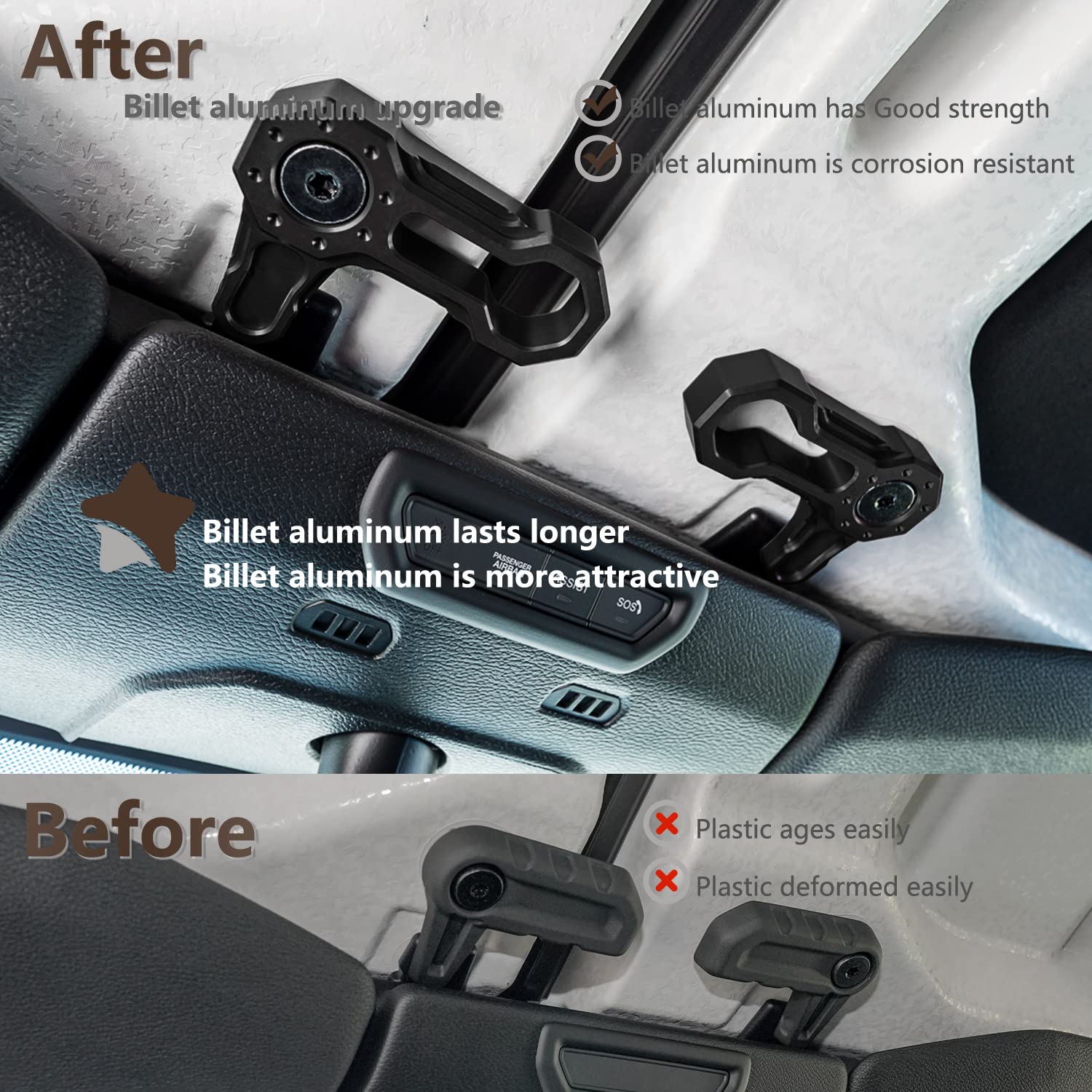 Opall Billet Aluminum Freedom Panel Latch for Jeep Wrangler JL & Gladiator JT – Black, Set of 6 Locks, Model f8aa1ec1-7576-482c-981