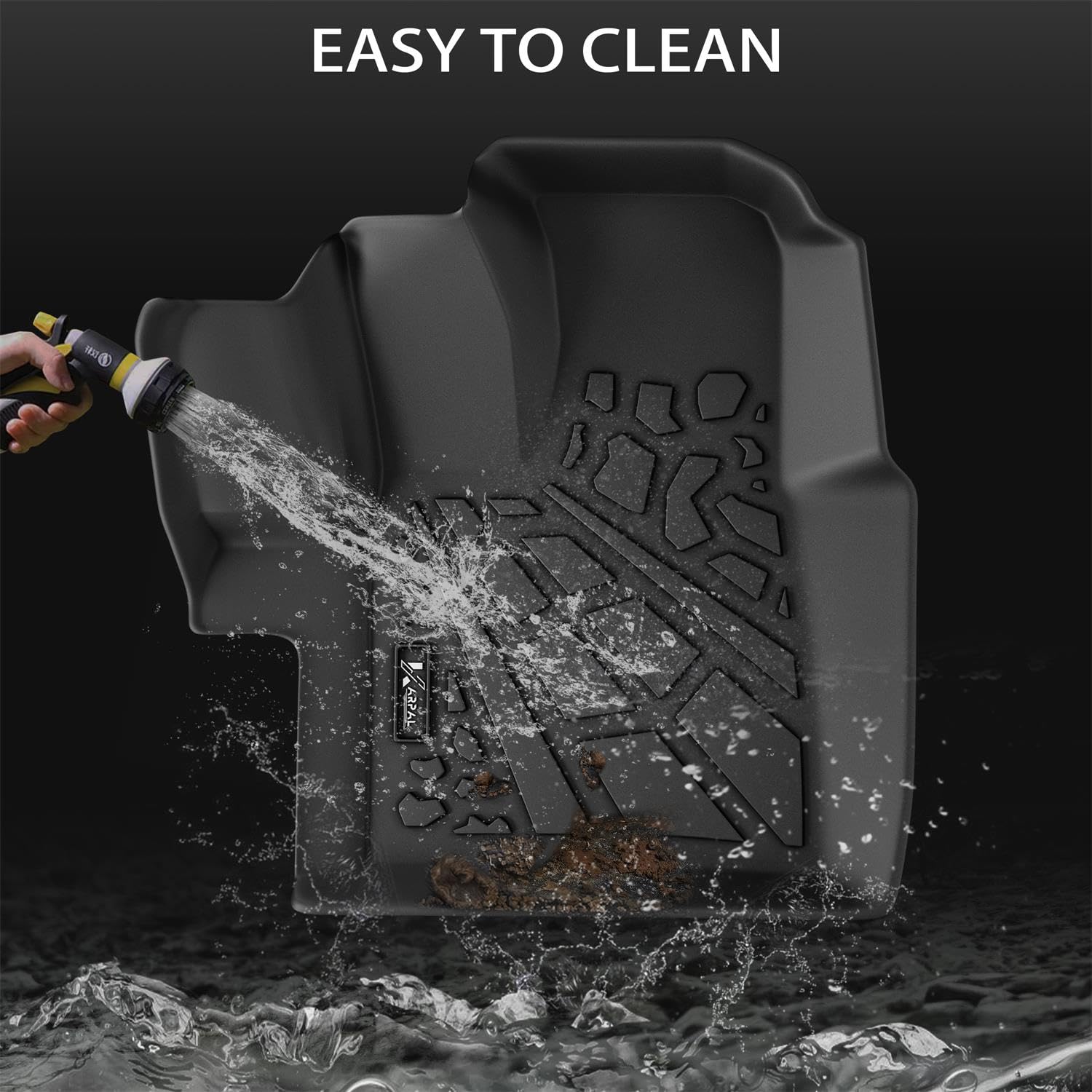 Karpal Floor Mats Front Liner Fit For 2020-2024 Ford Transit With Vinyl Flooring (No Transit Connect) All Weather Custom Fit Tpe