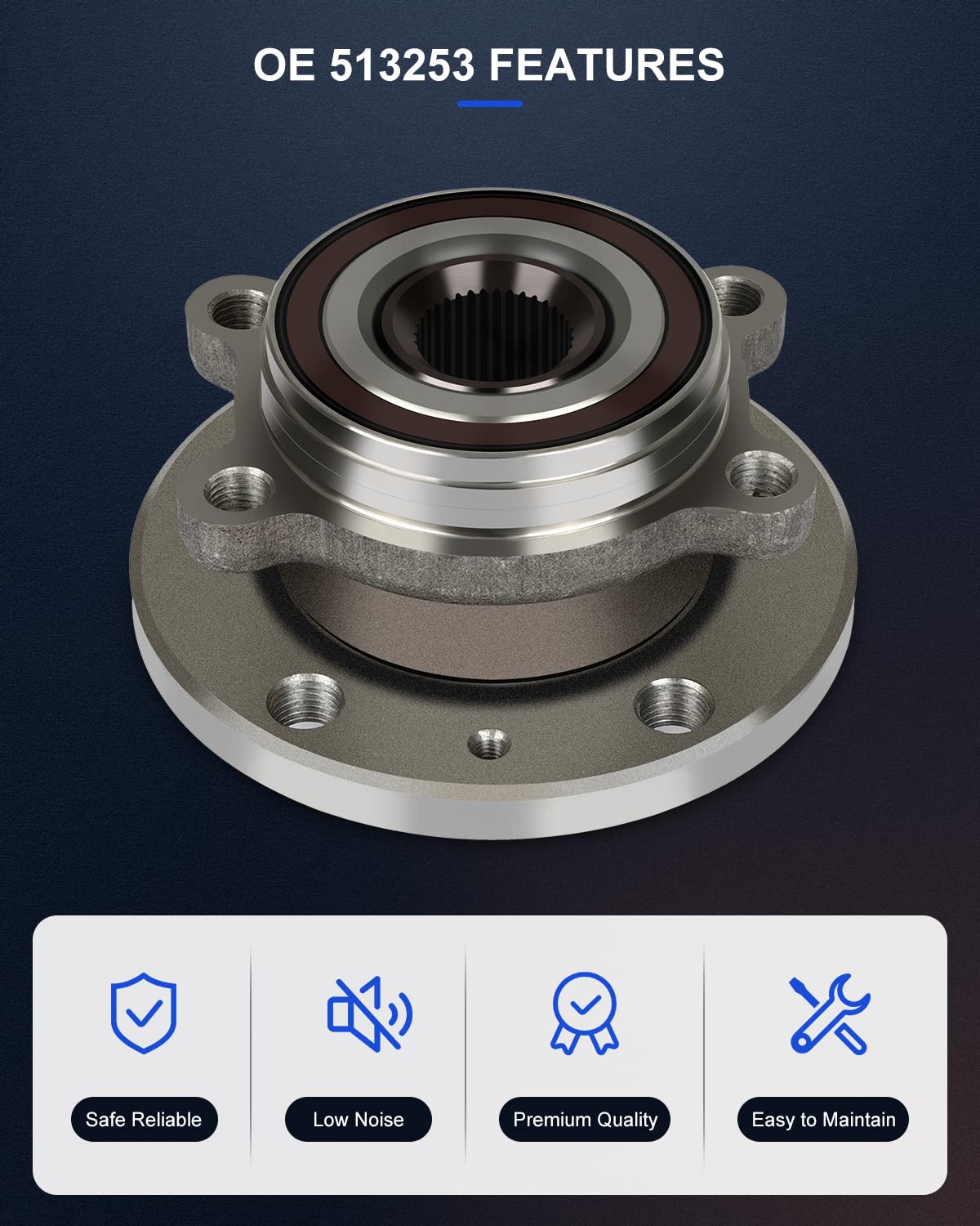 ECCPP Front Wheel Hub Bearing Fits for A3 TT Quattro VW Beetle CC GTI Passat Golf No ABS 513253