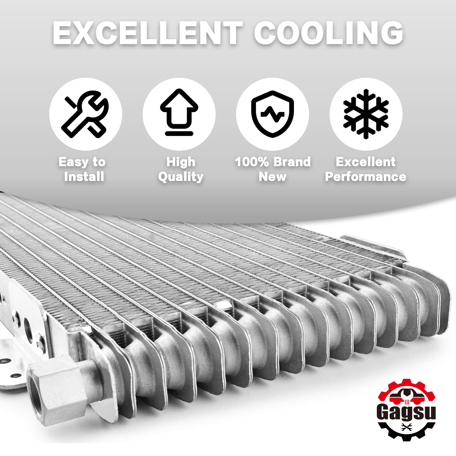 Gagsu 40K Transmission Oil Cooler Lpd47391 Compatible With Tru Cool Heavy Duty 40,000 Gvw Max - Low Pressure Drop Trans Cooler