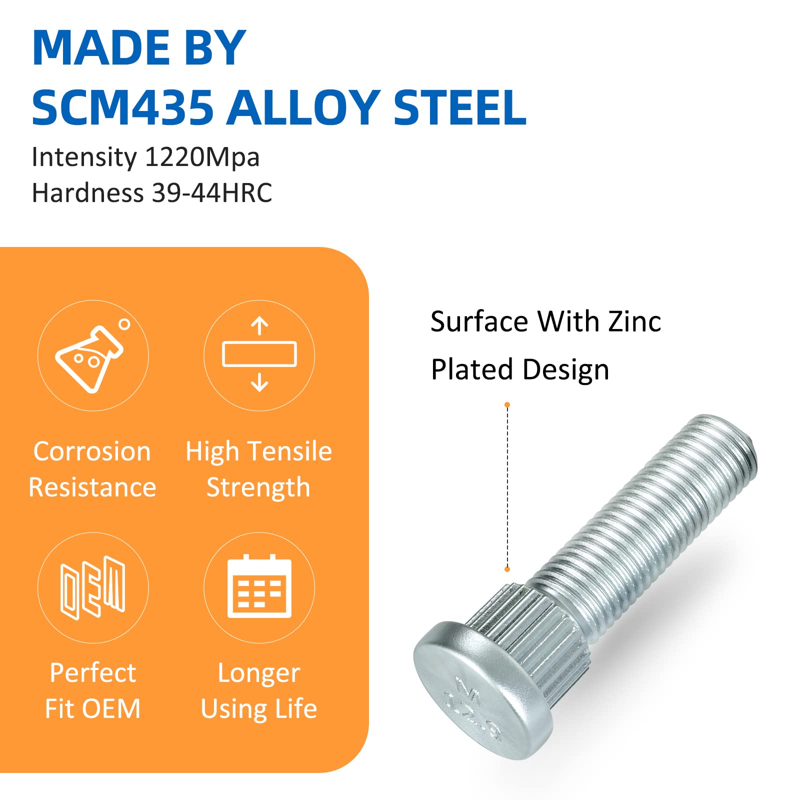 Wheel Studs 16 Pcs For Polaris Ranger Sportsman Rzr Trail Blazer Trail Boss Scrambler Ace 400 500 570 800