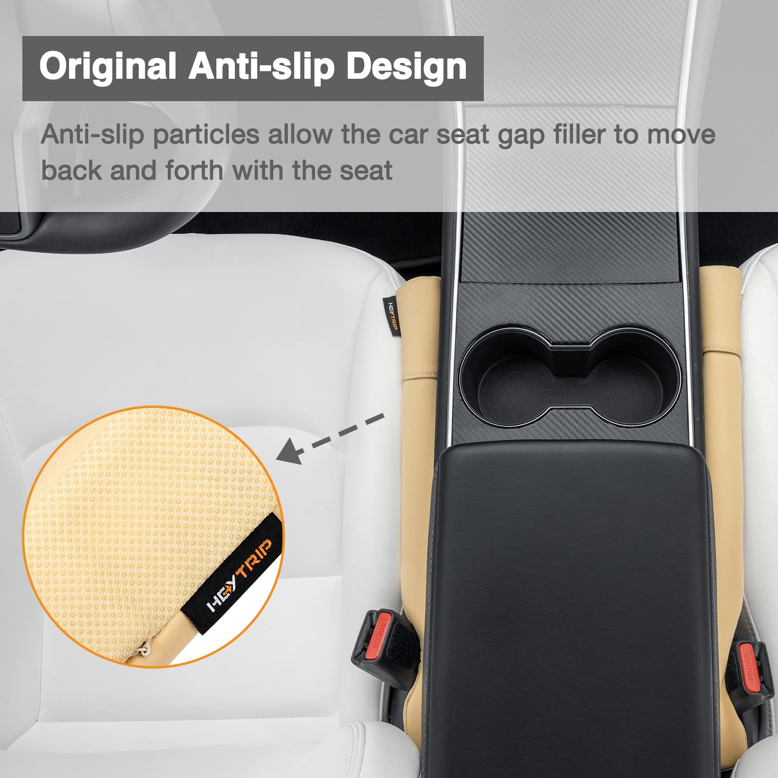 Heytrip Car Seat Gap Filler Universal Fit Organizer Fill The Gap Keep Cellphones Keys Wallet Coins From Falling, Driver Or Passenger Front Use, Pack Of 2(Yellow)