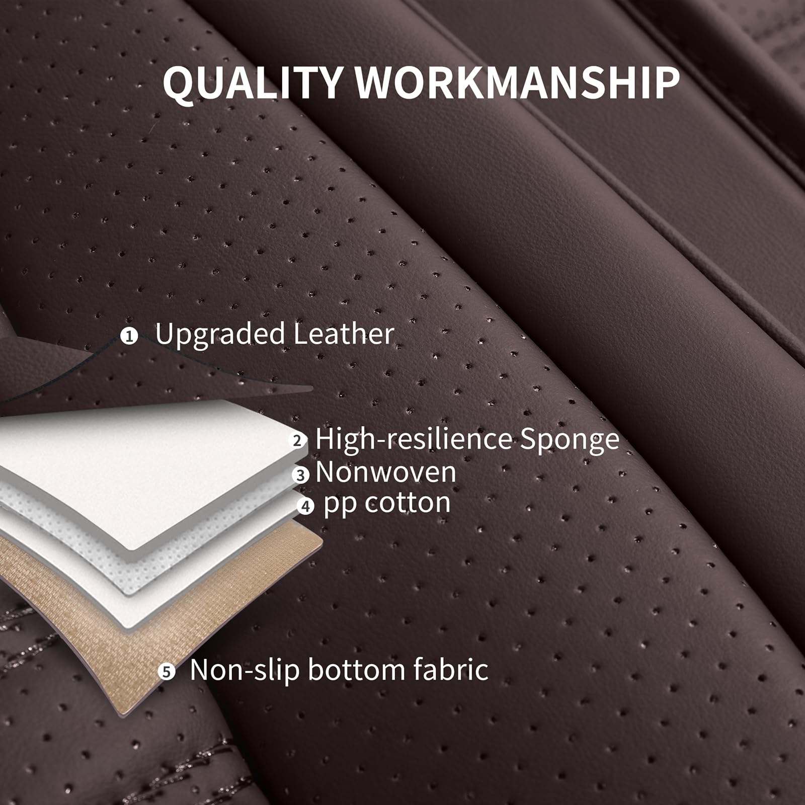 Hchengkikz Car Seat Covers Front Pair,Breathable And Waterproof Leather Automotive Front Seat Covers,Universal Anti-Slip Seat Co