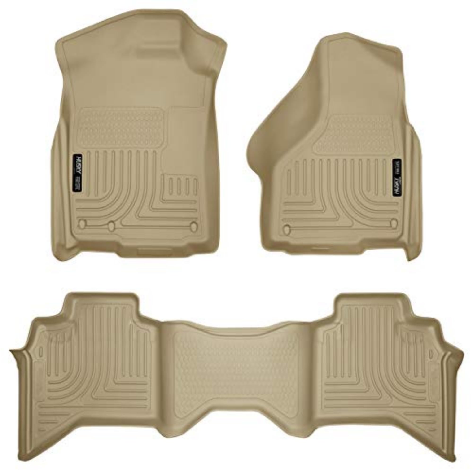 Husky Liners Weatherbeater Floor Mats | Fits 2002-2008 Ram 1500 Crew Cab; 2003-2009 Ram 2500/3500 Crew Cab | Front & 2Nd Row, 3-