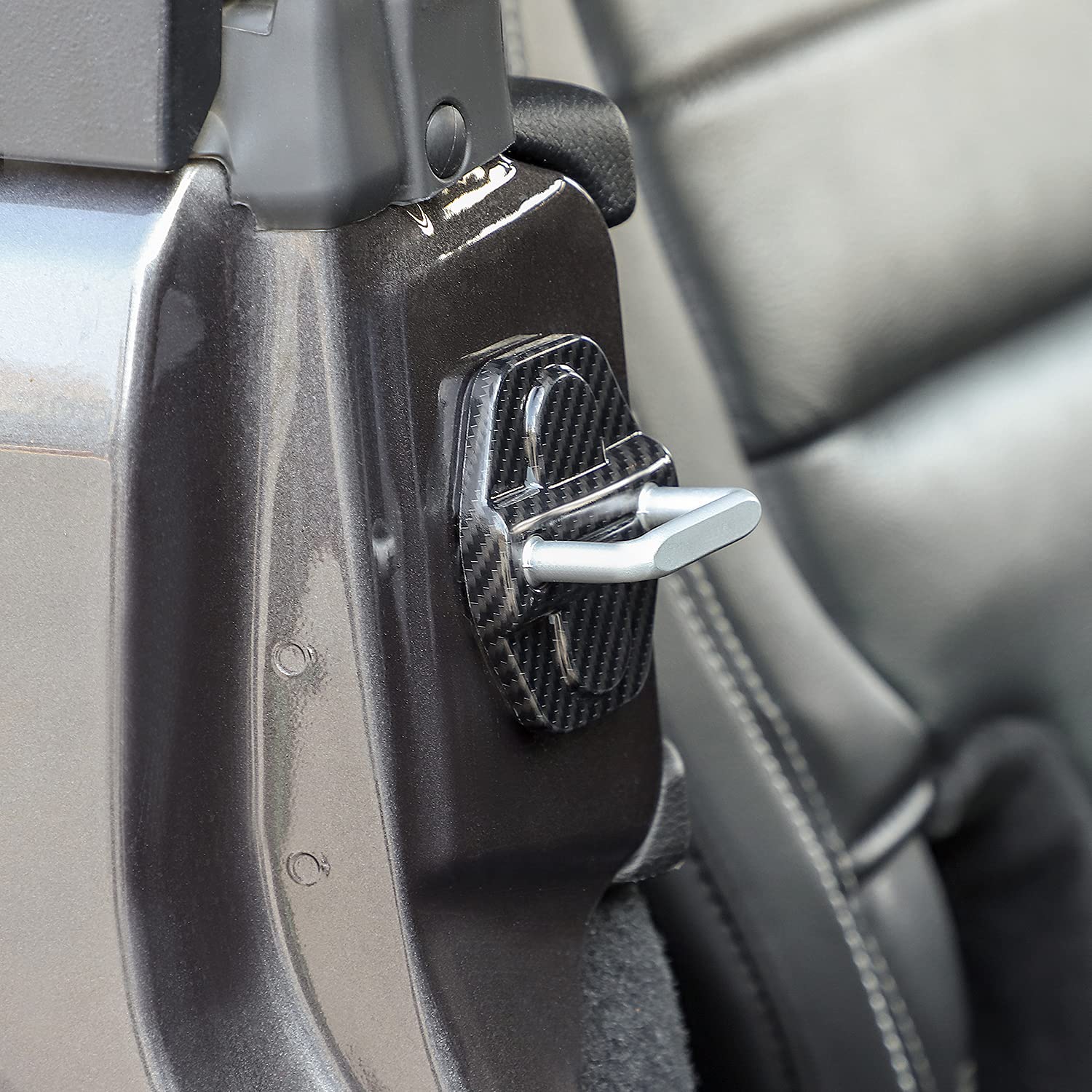 Voodonala For Jl Door Lock Cover Buckle Decor Trim For 2018-2021 Jeep Wrangler Jl Jlu, For Jeep Gladiator Jt 2020 2021, Abs Exte