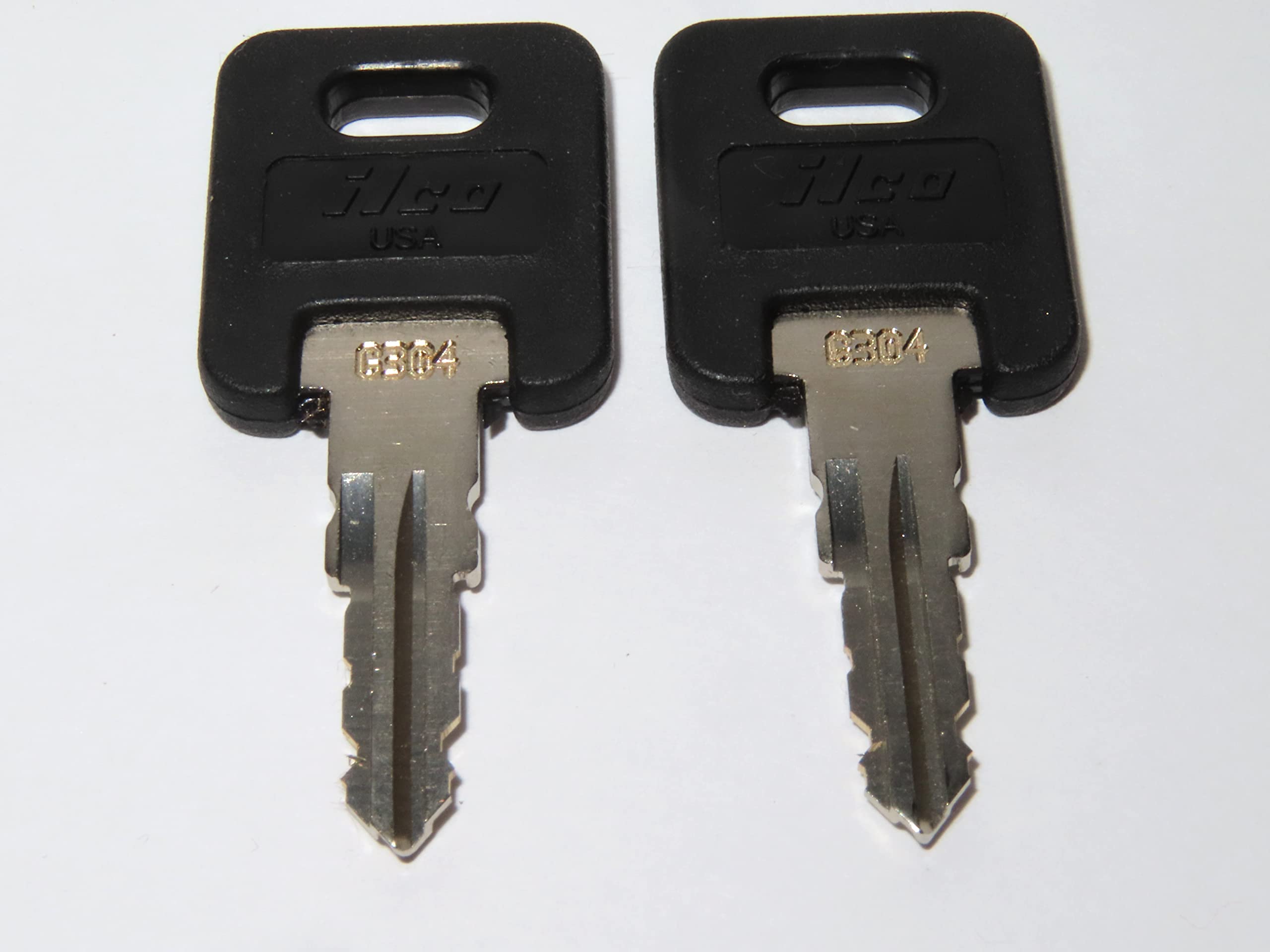 Ilco RV Motorhome Trailer Keys, Black, Key Lock, Engraved G304