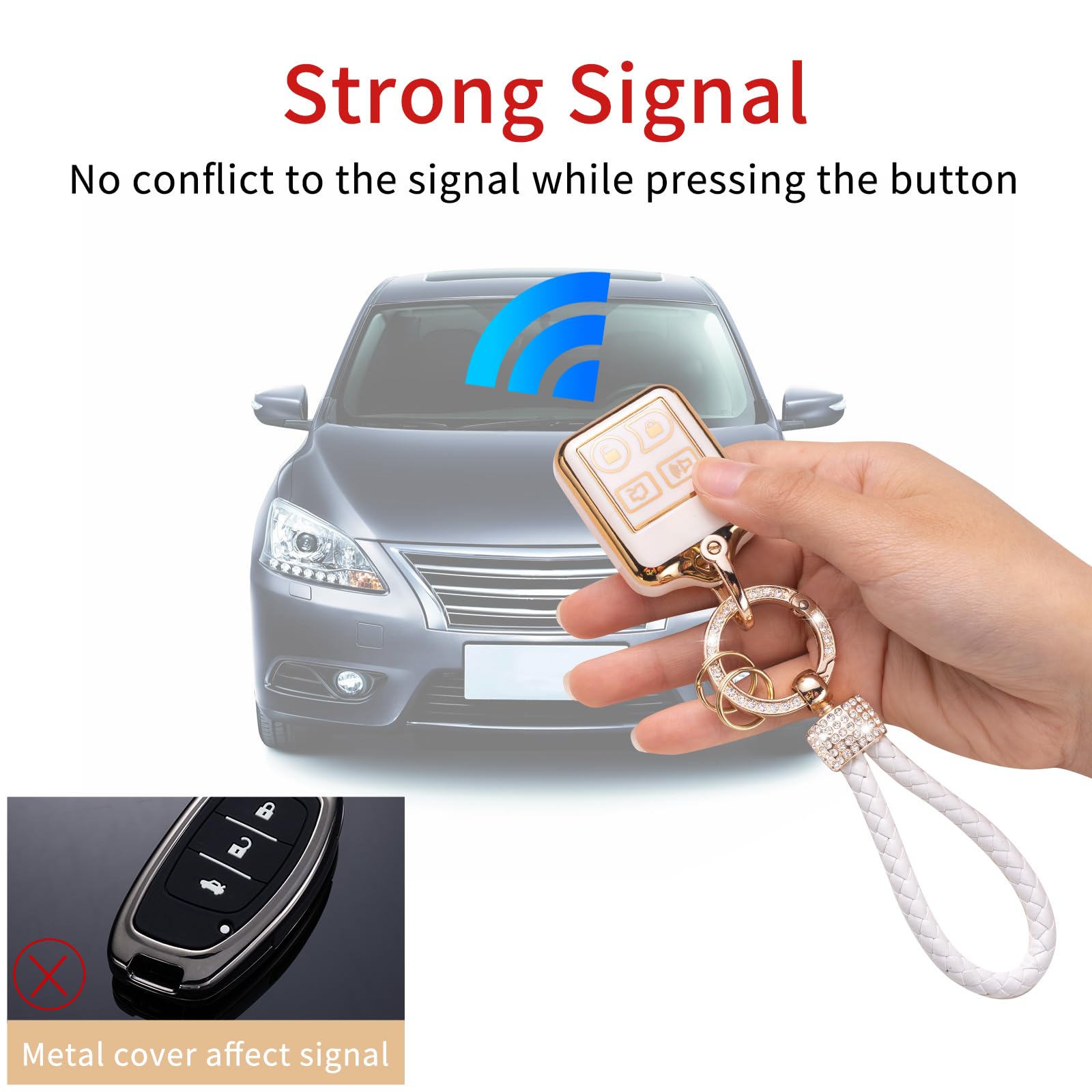 Gematay For Ford Key Fob Cover, Key Case Shell Compatible With Ford Mustang Edge Escape Expedition Explorer Escort Focus Fusion
