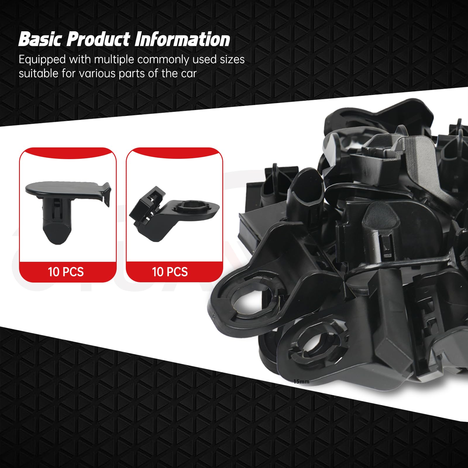 OTUAYAUTO 10 Sets 20PCS Front Bumper Fender Liner Clips - Pin Fasteners Replacement for Toyota Camry Corolla Sienna Venza, Lexus