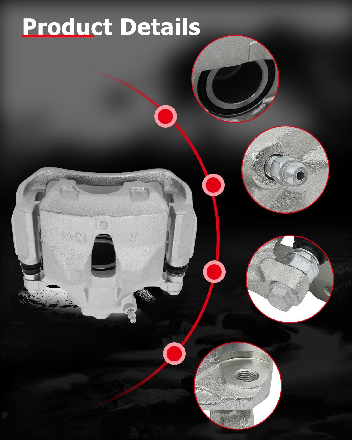 cciyu 19B2715 Front Right Brake Caliper With Bracket For Toyota For Avalon 2005-2007,For Toyota For Camry 2005-2006,For Toyota F