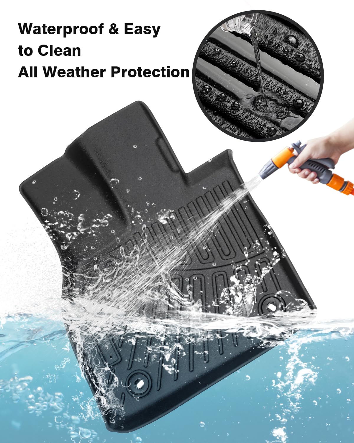 Powerty Floor Mats For Toyota Bz4X & Subaru Solterra 2023 2024 2025 Accessories All Weather Floor Liner 3D Tpe 1St & 2Nd Row Flo