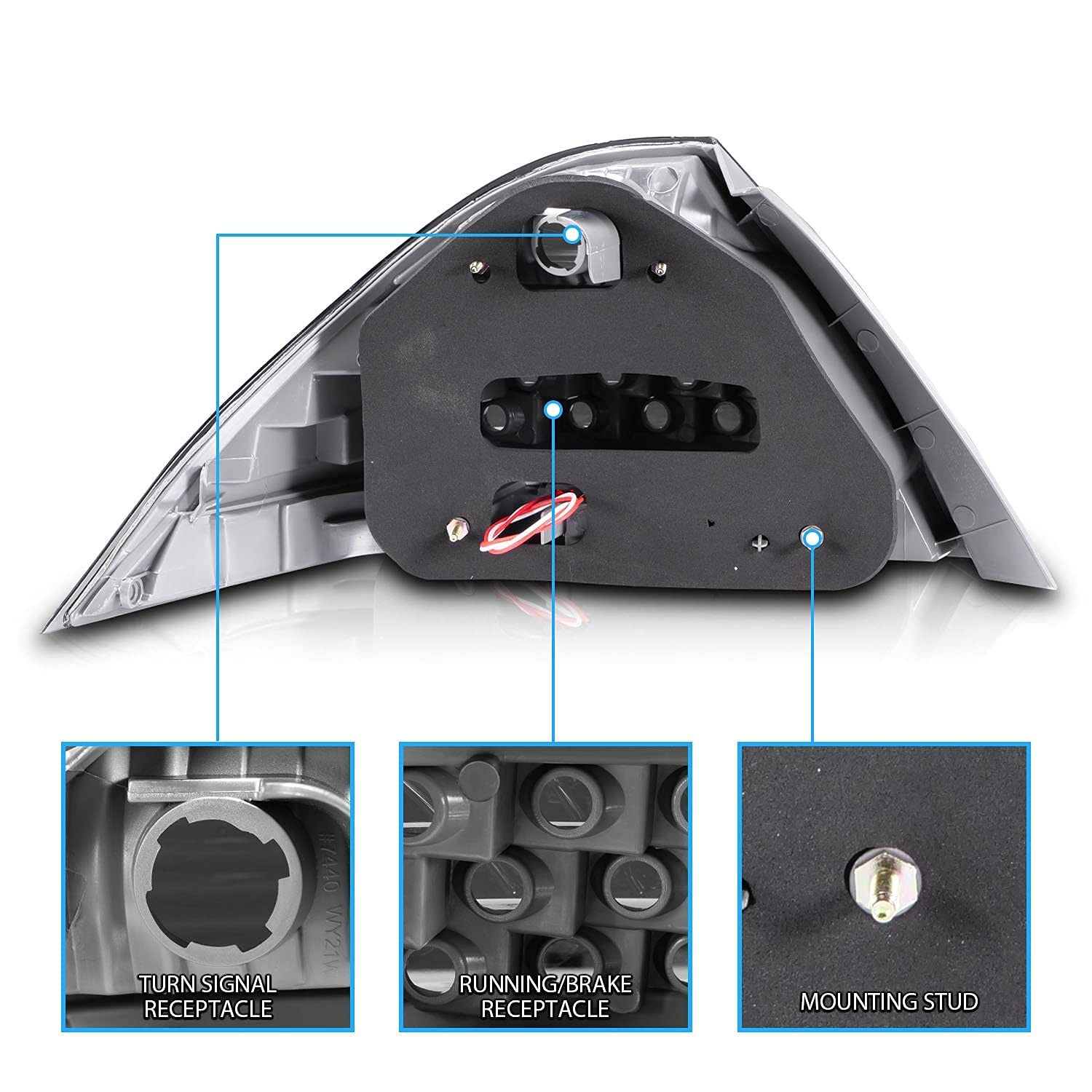 Amerilite 4 Door Taillights Smoke (No Led Kit) Pair For Honda Accord - Passenger And Driver Side