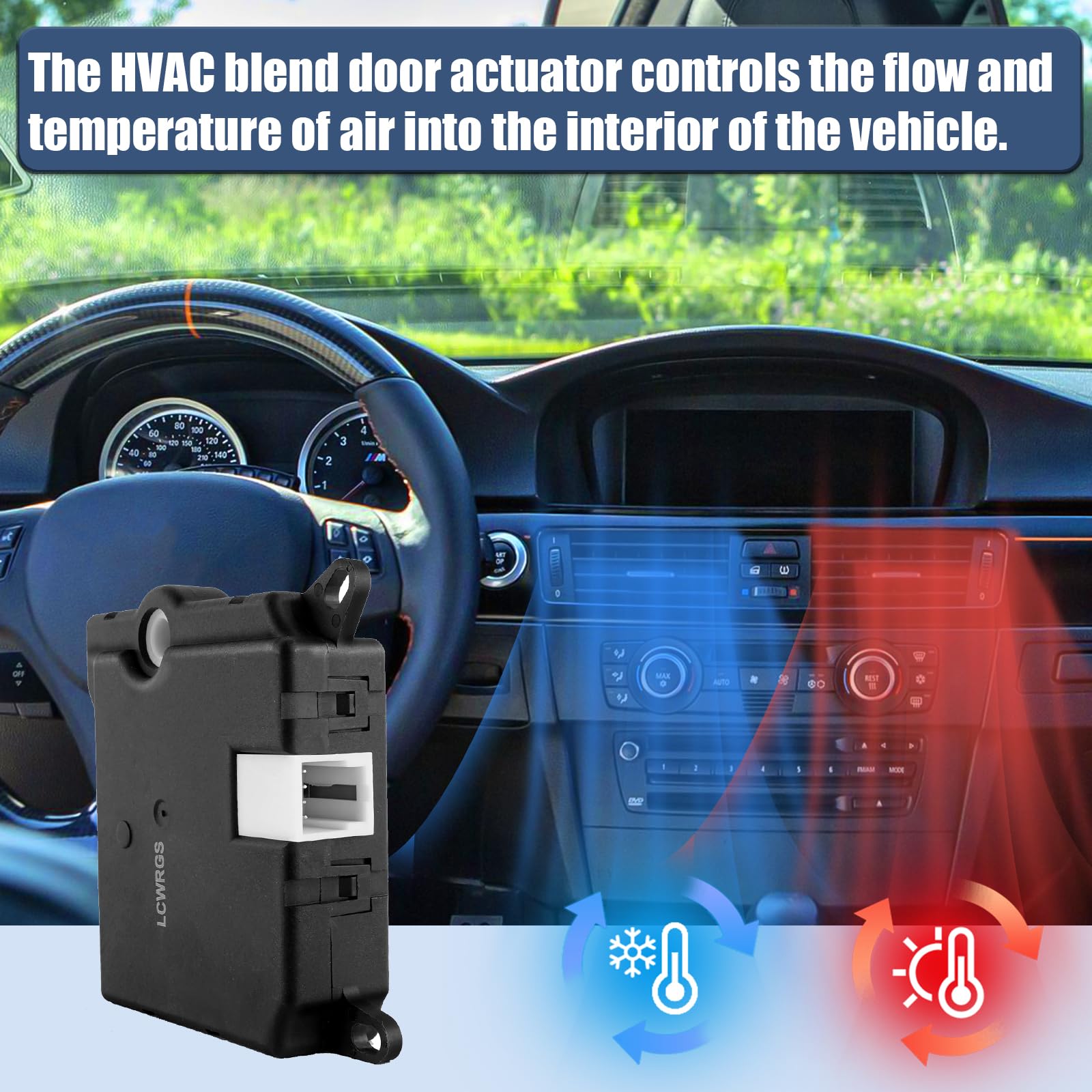 Lcwrgs 604-205 Hvac Blend Door Actuator Compatible With Ford F-150 1997 1998 1999 2000 2001 2002 2003, Ford Expedition 1997 1998 1999 2000 2001 2002, F-250 1997-2000, Lincoln Navigator 1999-2002