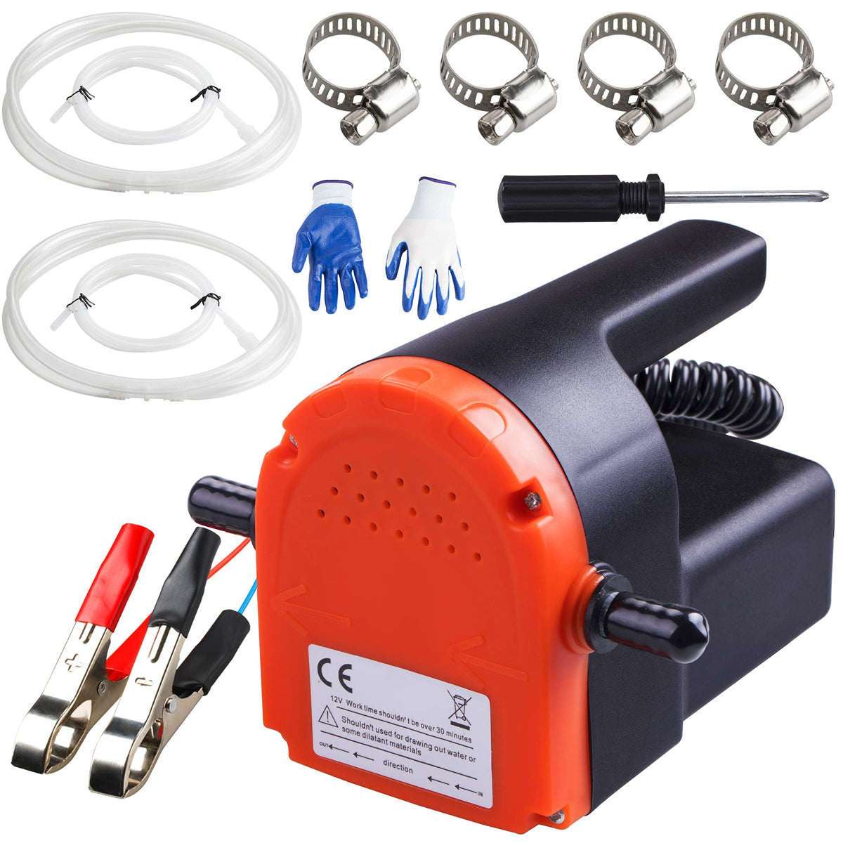 PLUMIA 12V 100W Oil Change Pump Extractor, Upgraded Oil/Diesel Fluid Extractor Scavenge Suction Transfer Pump, Marine Electric F