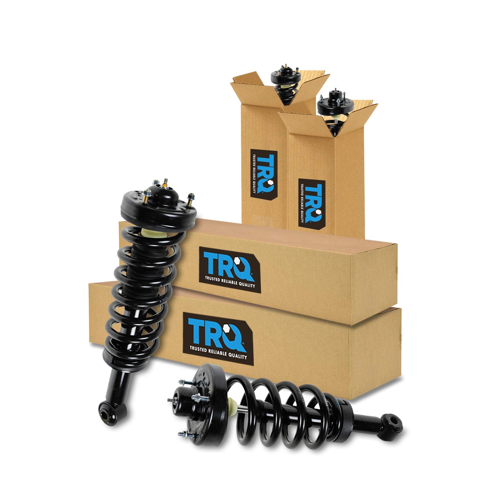 Trq Front And Rear Strut & Coil Spring Assembly Set Driver & Passenger Sides Compatible With 07-13 Ford Expedition Lincoln Navig