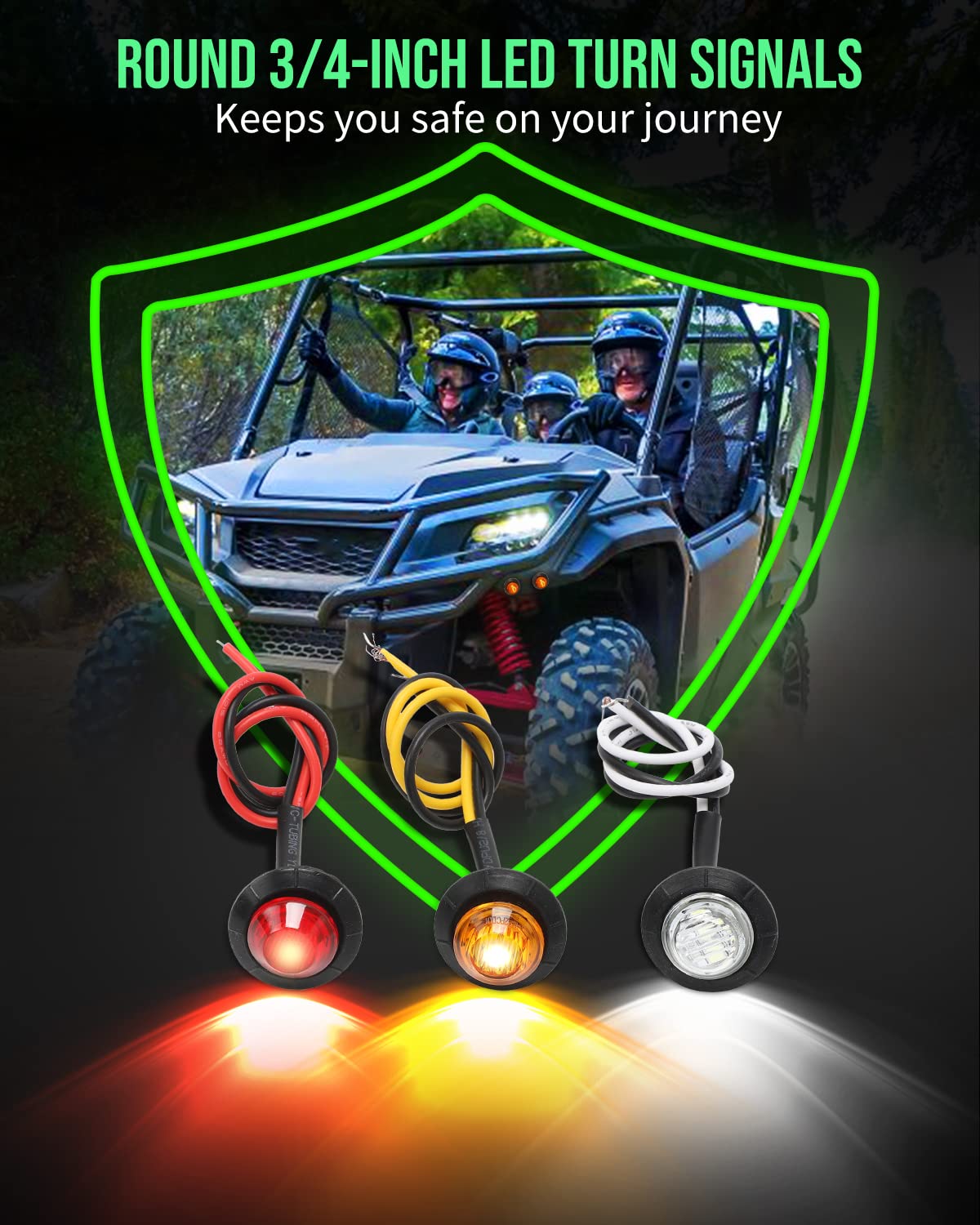 Foruly Universal Utv Turn Signal Kit, With Street Legal Kit Turn Signal Light Horn Flasher Relay. Side By Side Turn Signal Kit For Atv Sxs Polaris Dirt Bike Rzr Can-Am Kawasaki Golf Cart Dune Buggy