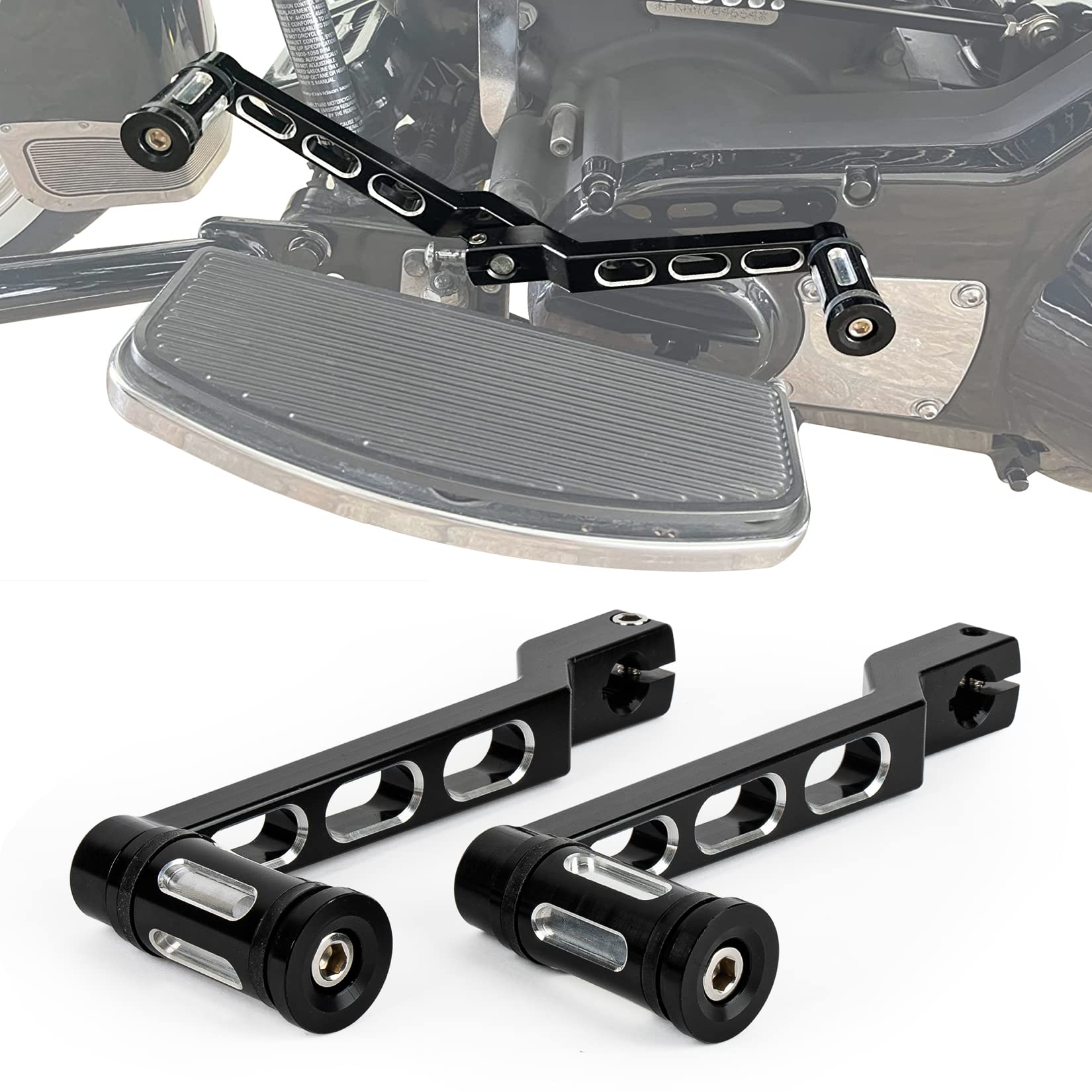 Aluminum Motorcycle Shift Lever, Psler Heel Toe Shifter Gear Shift Pedal Lever Arms With Shifter Peg For Fl Softail, Tri Glide Trikes, Touring Road King Road Glide Flht Flhx Fltr Flhr, 2 Pieces, Black