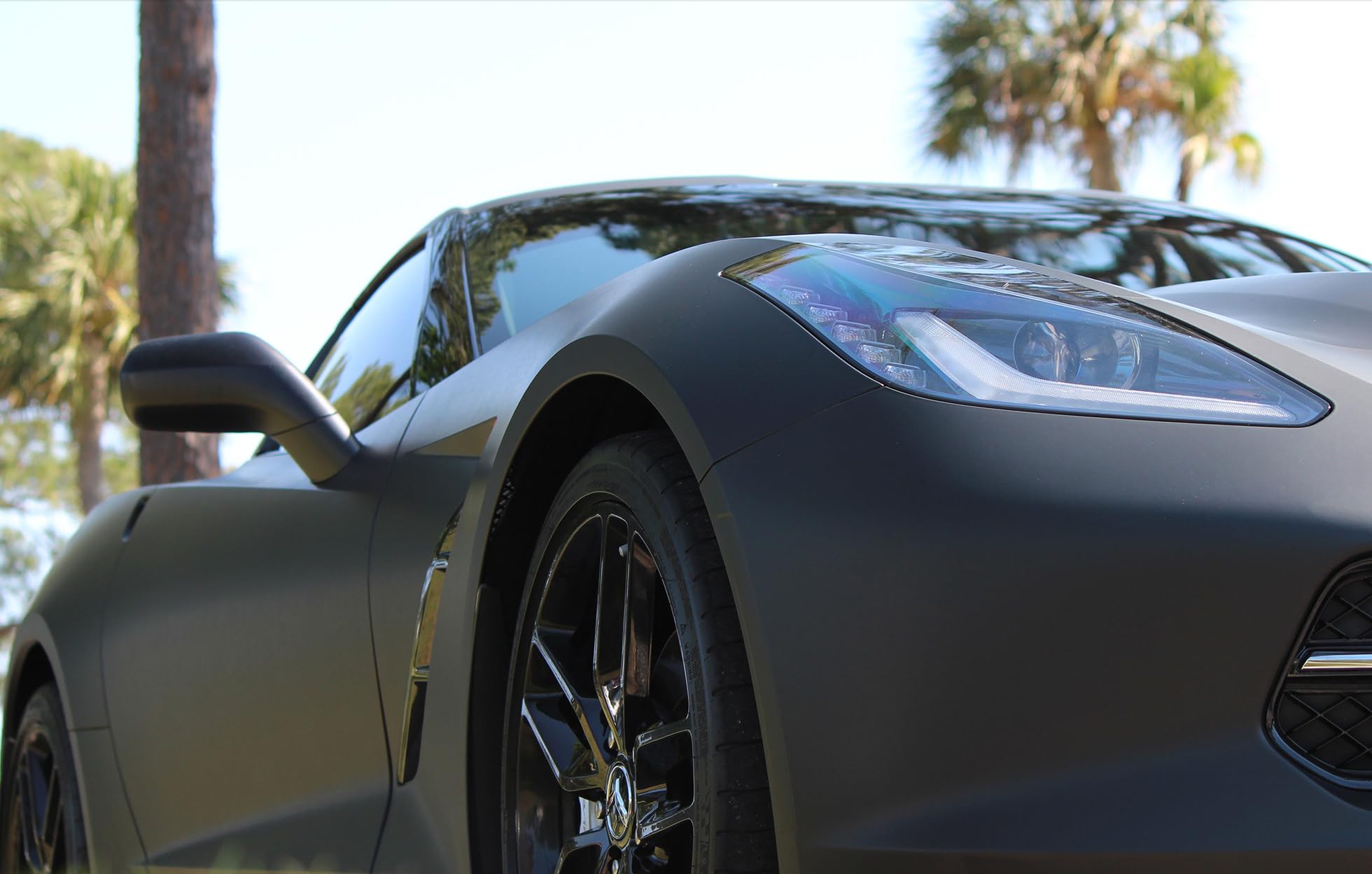 Lzlrun Matte Black Vinyl Wrap Self Adhesive Air Release Bubble - Outdoor Rated For Automotive Use - 1.5Ft X 5Ft Knife + Hand Tool