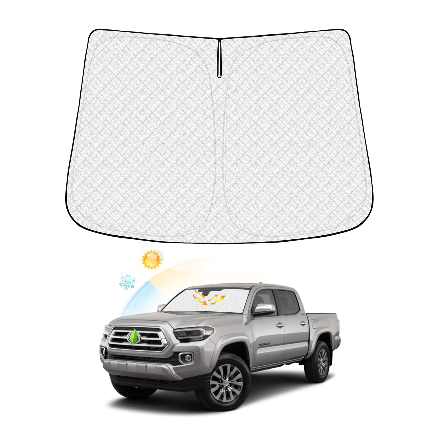 Canvcle Windshield Sun Shade For 2016-2024 2025 Toyota Tacoma Accessories Thicken 6-Layer Foldable Front Window Sunshade Cover S