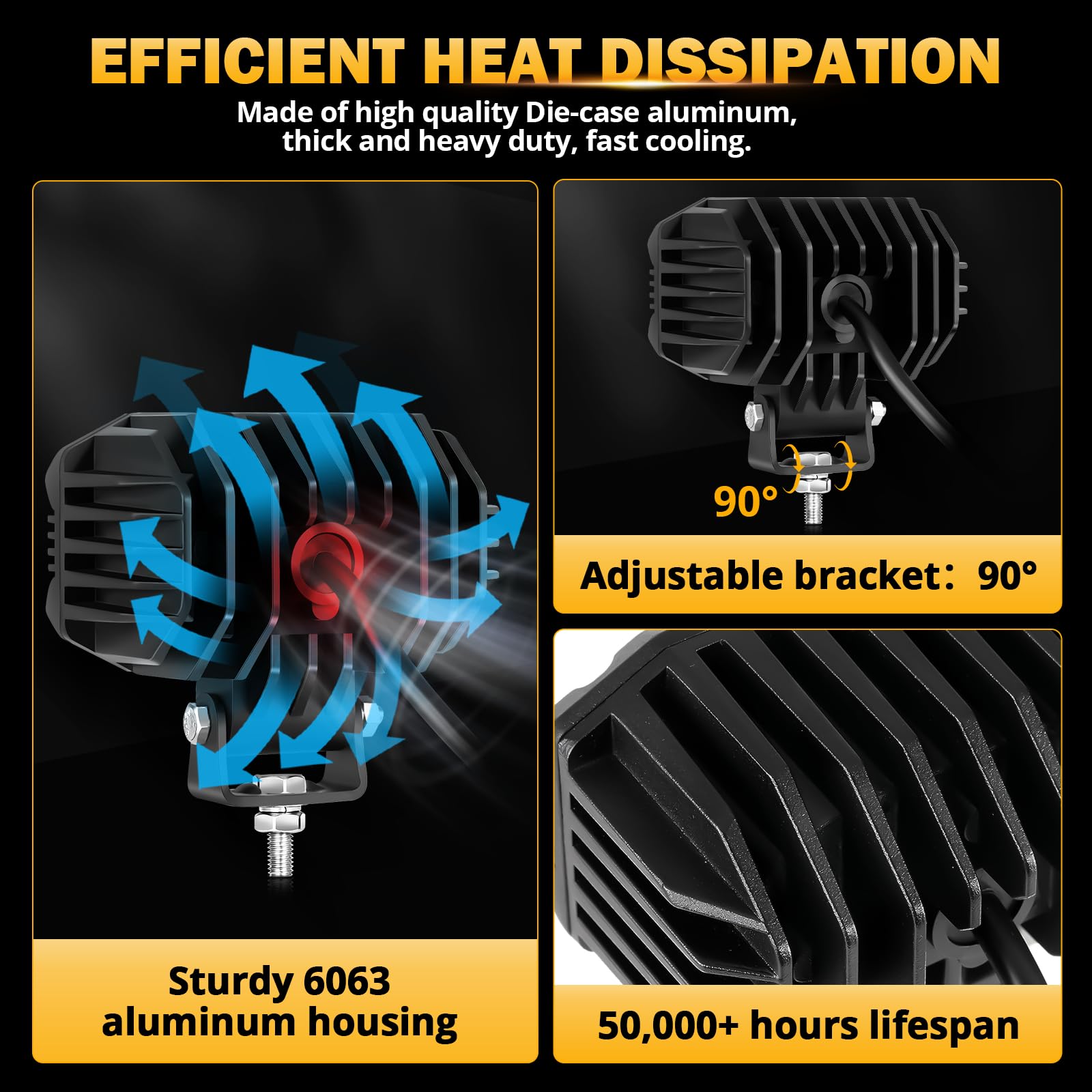 Auxbeam 4In Led Offroad Light For Truck, 60W Led Driving Pod Lights Super Flood Beam 2Pcs Led Pods A-Pillars Bumper Offroad Ligh