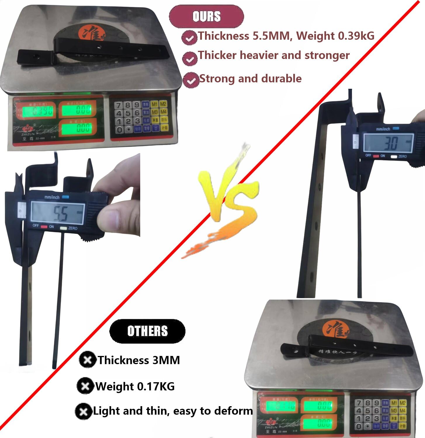 VPZMT Motorcycle Universal Saddlebag Mounting Bracket, Heavy Duty Adjustable Hard Saddle Bag Mounting Bracket Kit Fits for Harle