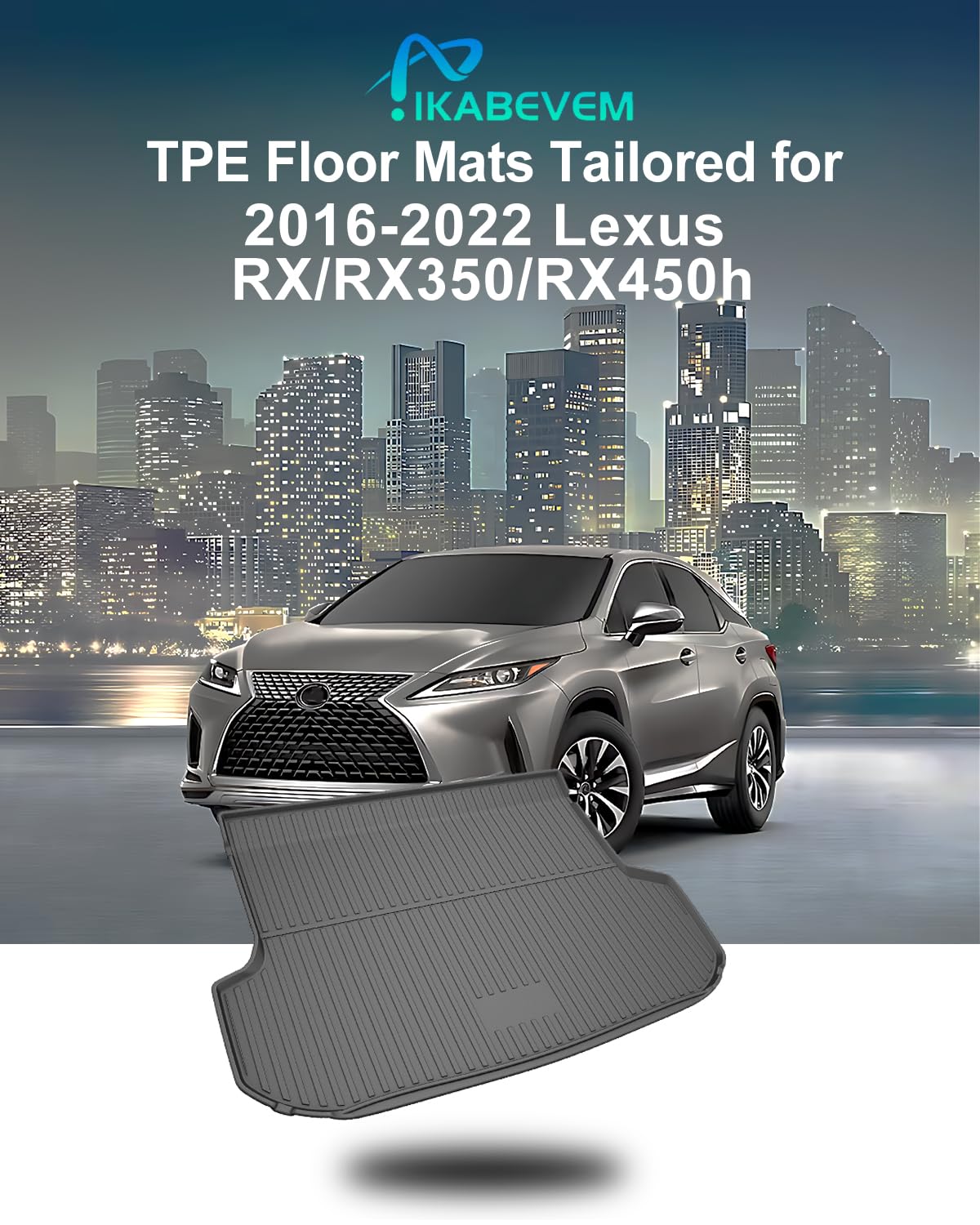 Original Rx Cargo Liners For Lexus Rx Rx350/Rx450H 2016-2022 (No Rxl Models) - Custom Fit Tpe Trunk Mat - All Weather Rubber Tru