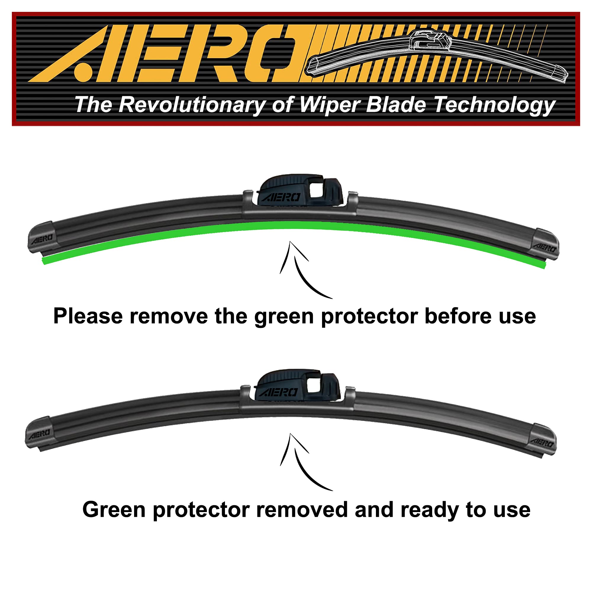 Aero Avenger 22''+22'' Premium All-Season Windshield Wiper Blades With Extra Rubber Refills Oem Replacement For Mercedes-Benz C2