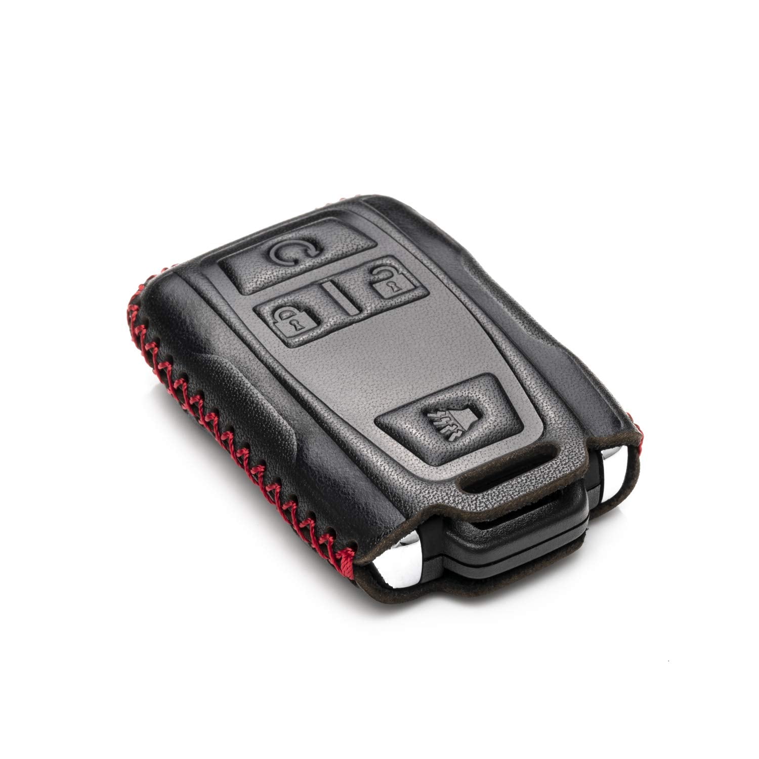 Vitodeco Genuine Leather Key Fob Case Cover Compatible for 2019-2021 GMC Sierra, Canyon, Chevy Silverado 1500, Tahoe, Colorado,