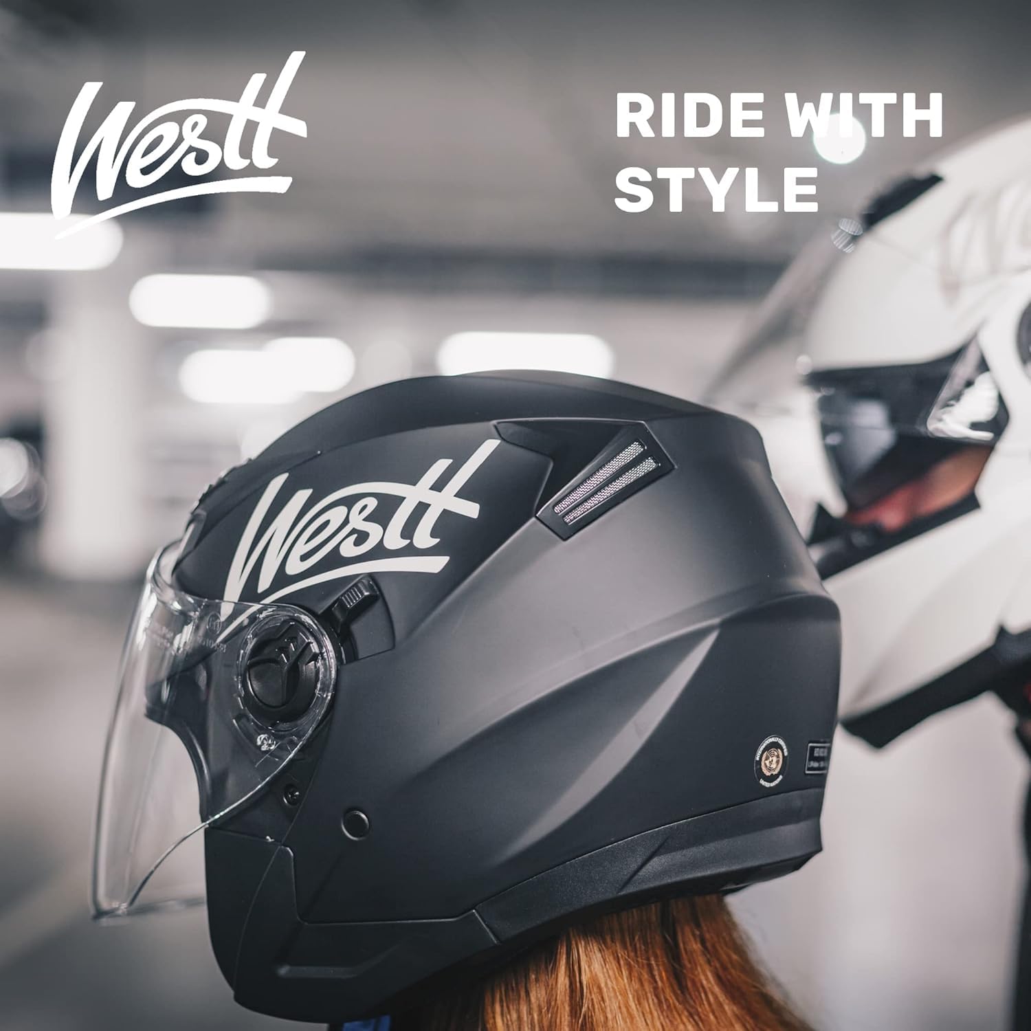Westt Open Face Helmets With Dual Sun Visor– Motorcycle Helmet For Men And Women 3/4 Helmets Vespa Helmet Dot Approved For Scooter Motorbike Street Jet Series