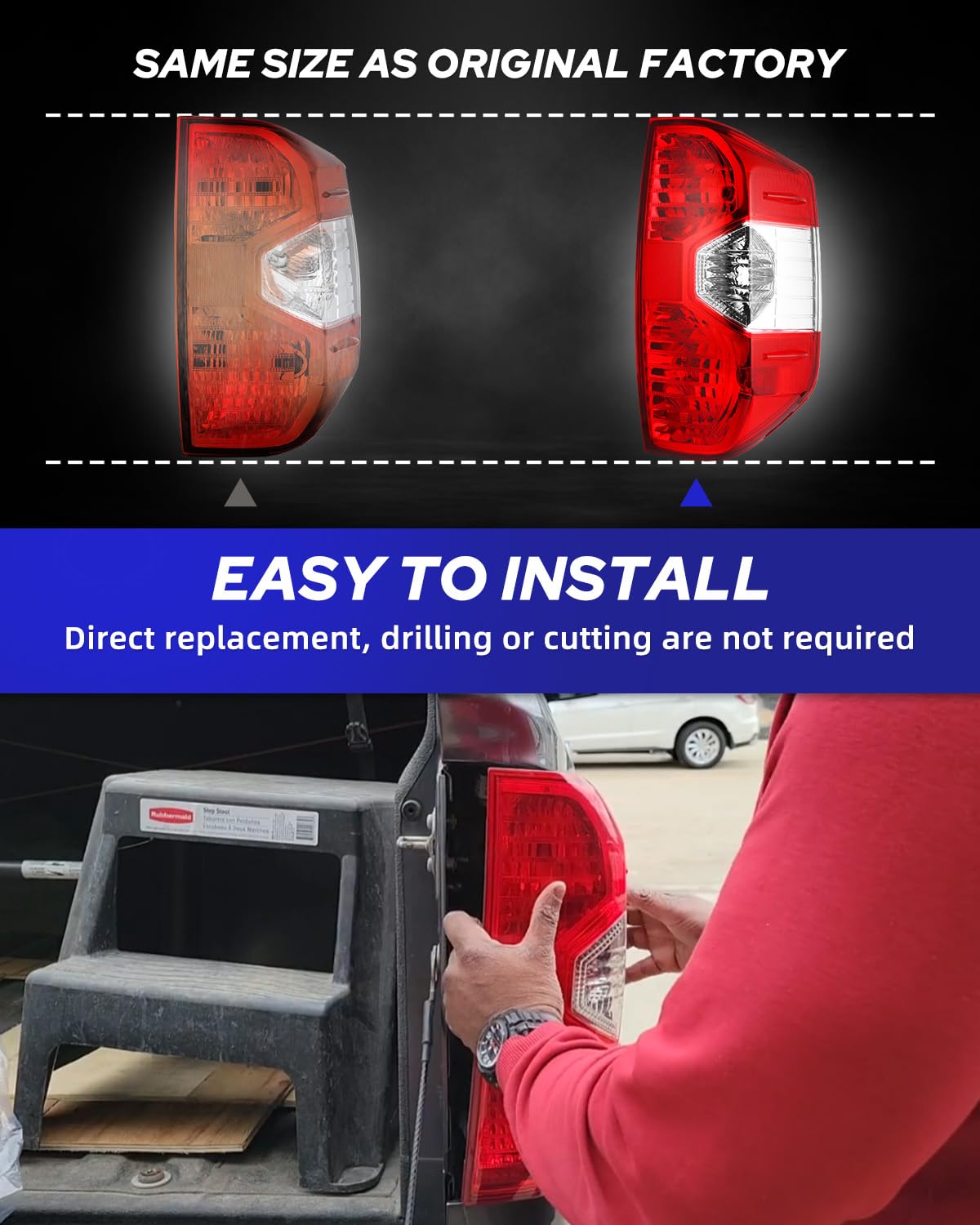 Autoone For Toyota Tundra Tail Lights Assembly, Tail Lamp Assembly Fit For 2014-2021 Tundra Pickup Rear Factory Oem Passenger Side, Without Bulbs