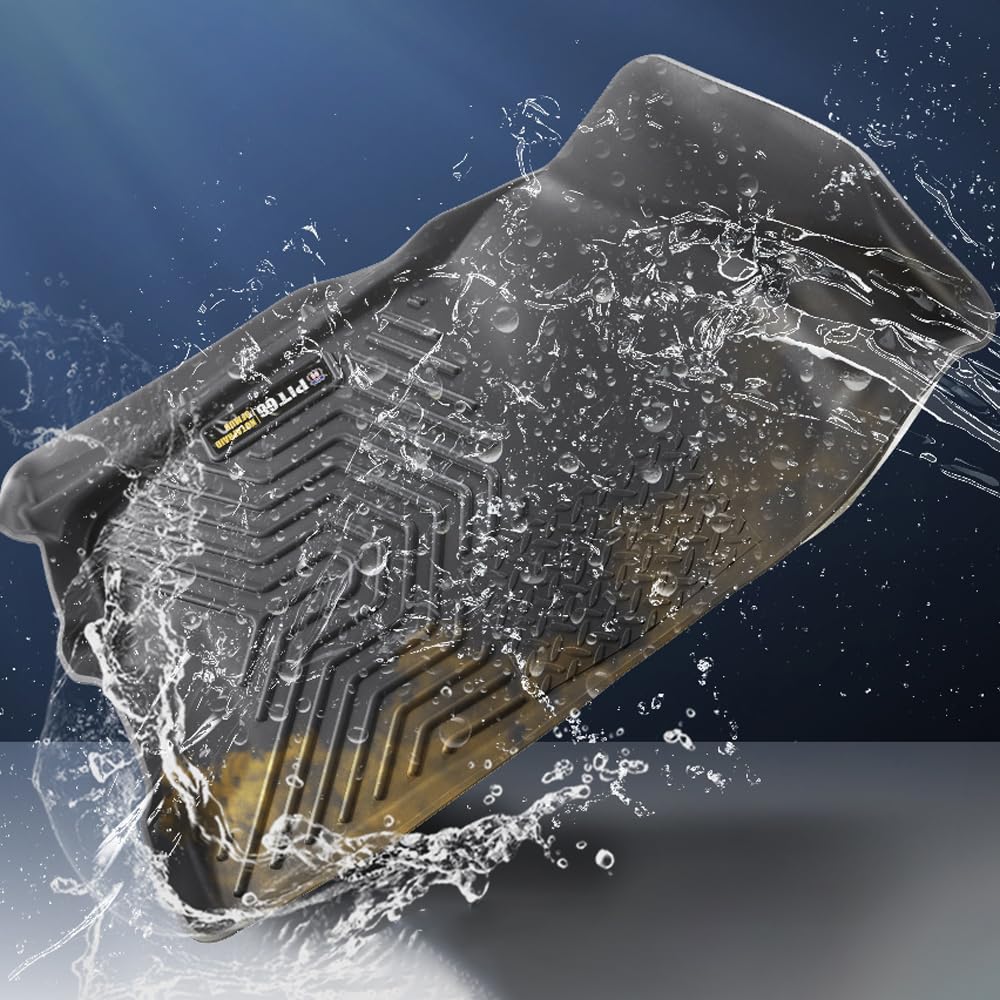 Pit66 Floor Mats Set Compatible With 2009-2018 Dodge Ram Crew Cab, (Not Fit Quad Cab) Tpe 3-Piece Premium, Black All Weather Pro