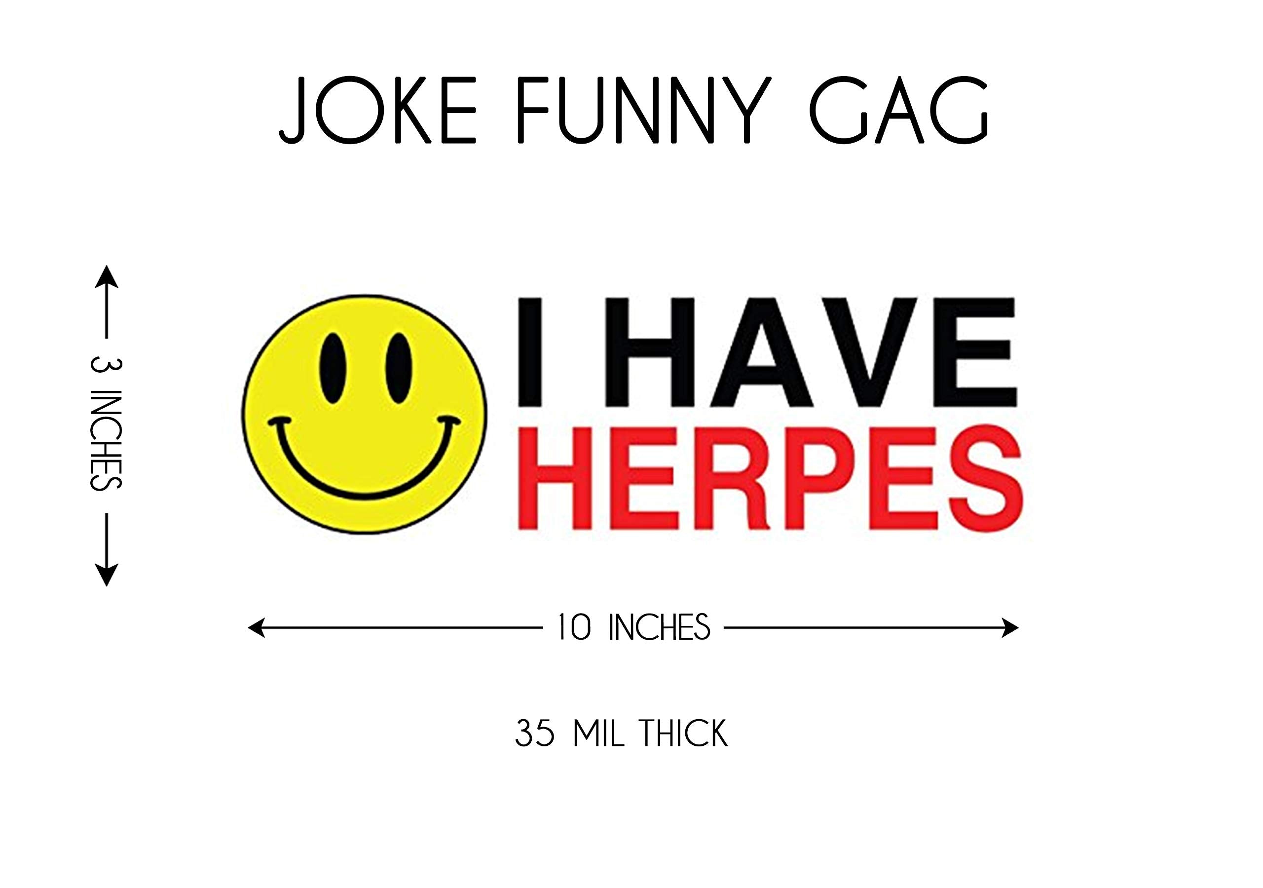 I Have Herpes Magnetic Bumper Stickers - Weatherproof Cute Car Decals For Your Truck, Bedroom, Or Refrigerator