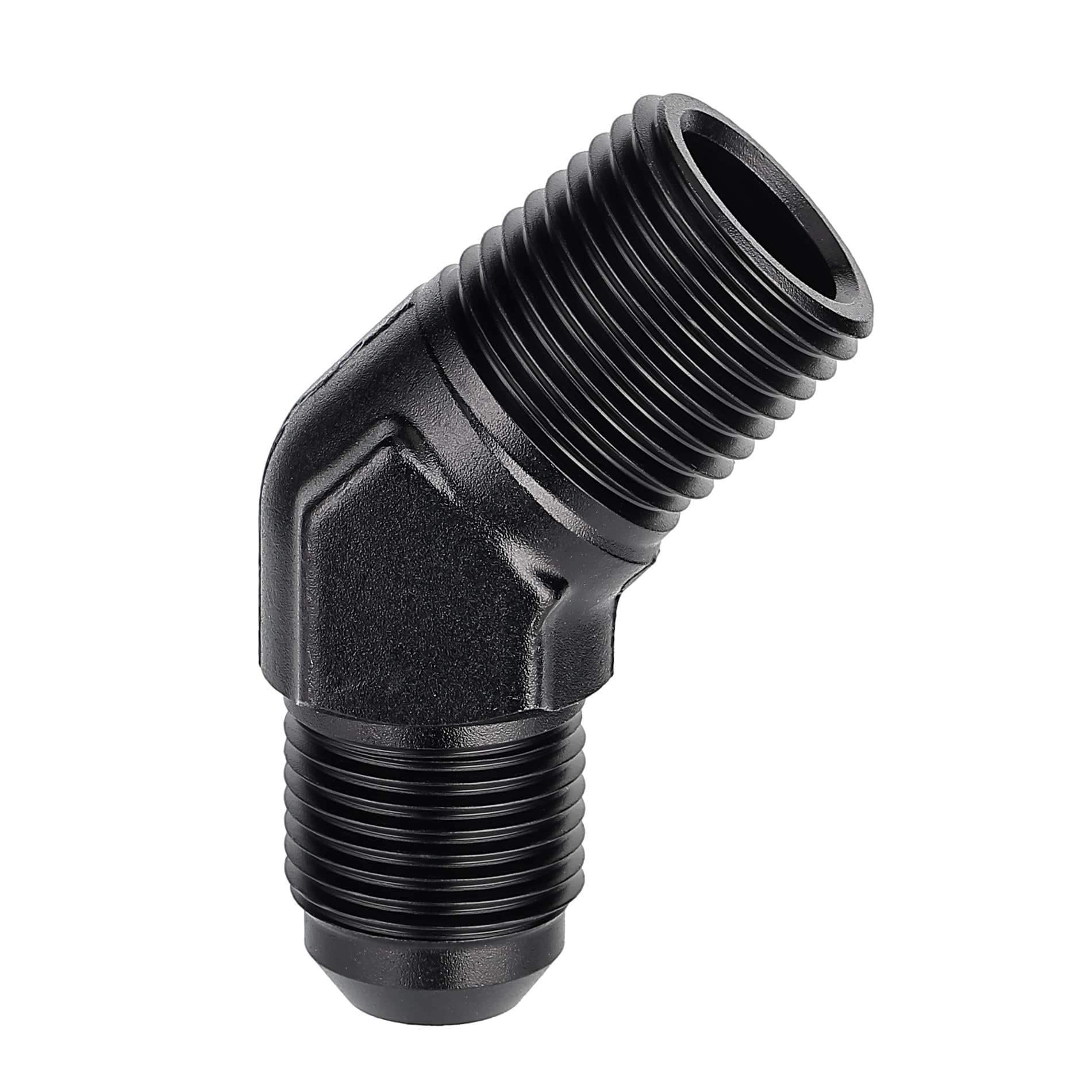 Evil Energy 8An Male Flare To 1/2'' Npt Pipe 45 Degree Fitting Adapter Aluminum Black