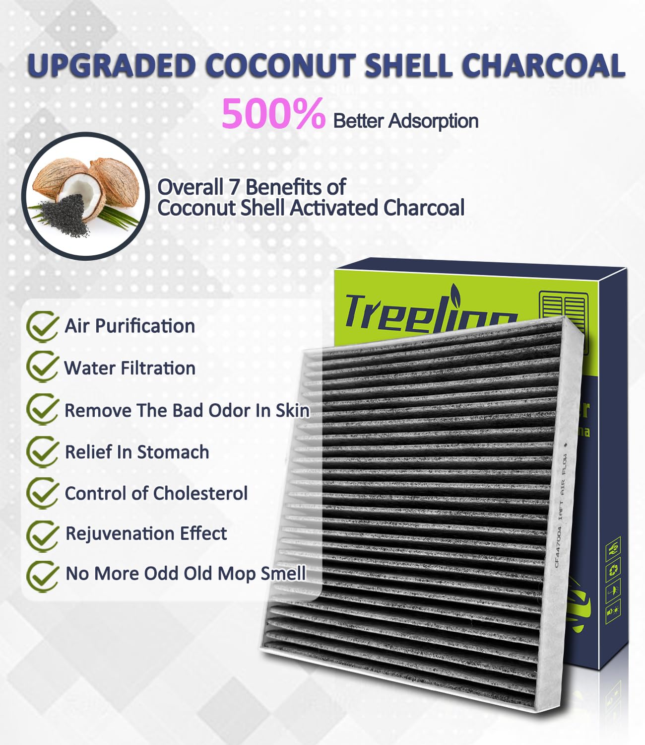 Treeligo Cf10729 Cabin Air Filter, Replacement For Chrysler Cirrus 2007 2008 2009 2010 Dodge Avenger 2008-2014 Chrysler 200 2011