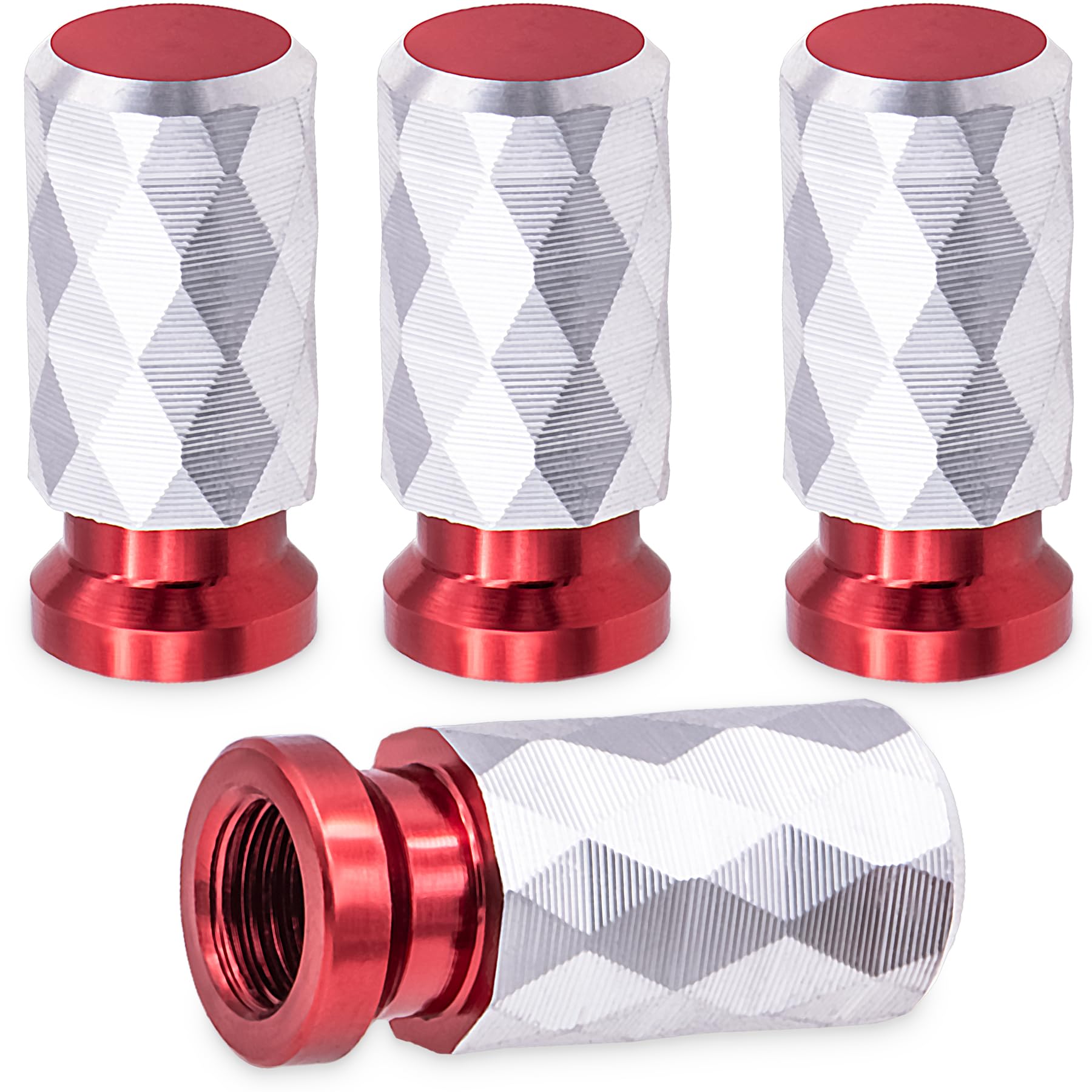 Meajoo 4Pcs Car Tire Valve Stem Cap, Leak-Proof Tyre Air Valve Caps, Aluminum Alloy Air Leakproof Valve Caps Cover Fits Cars, Tr