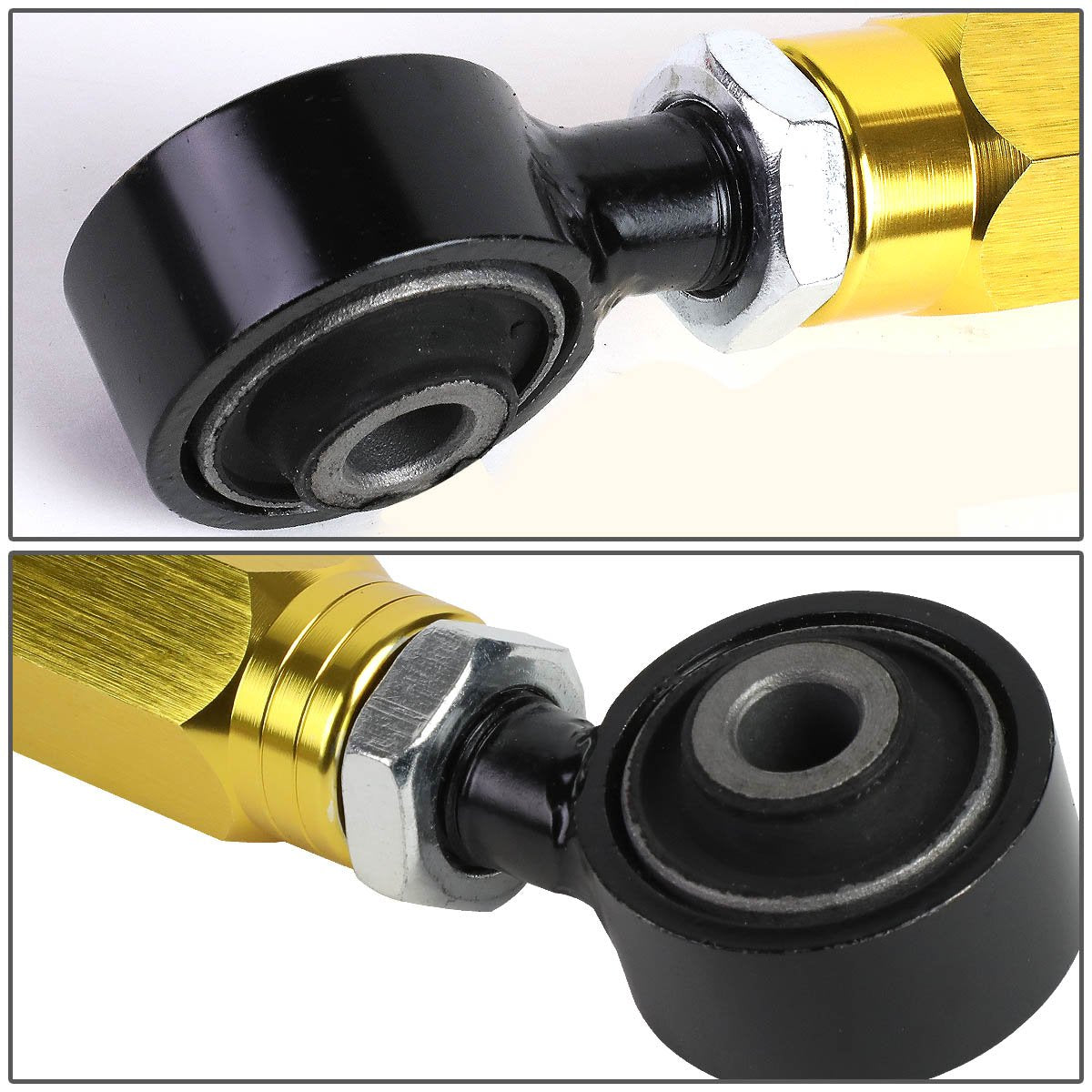 Auto Dynasty Aluminum Rear Lower Toe Adjustment Kit Gold Control Arms Compatible with Civic Integra CRX Del Sol